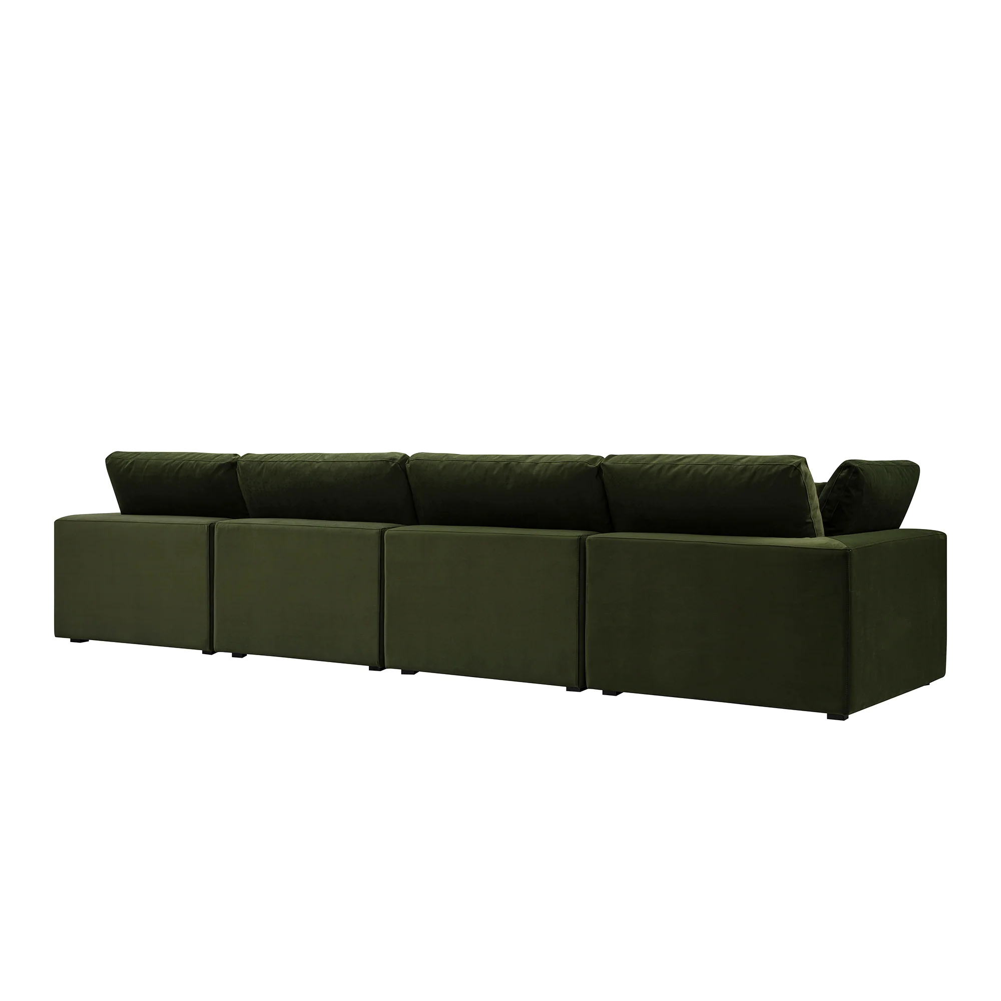 Lutyens Moss Green Velvet Modular Sofa, 4-Piece - Image 5