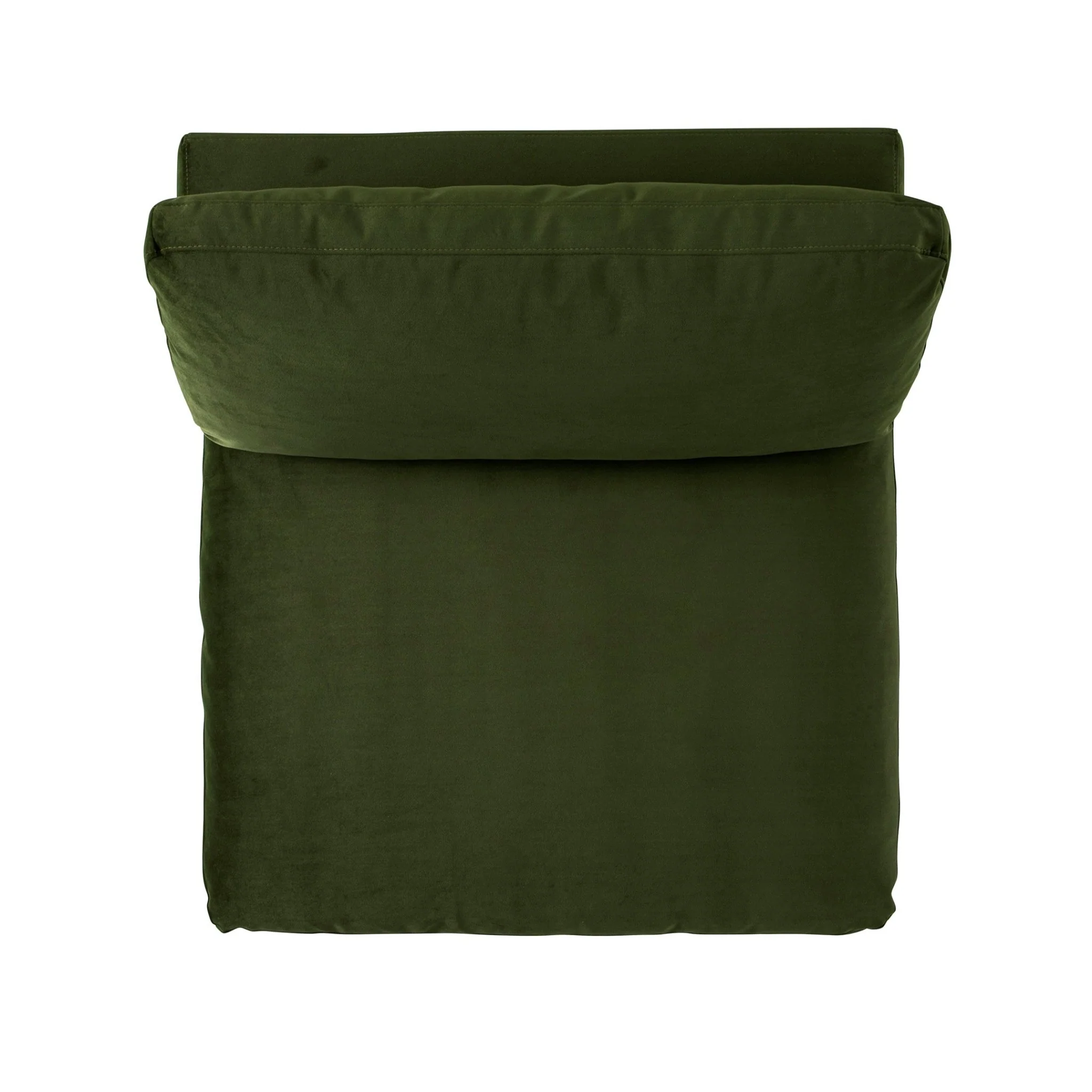 Lutyens Moss Green Velvet Modular Sofa, Armless Seat - Image 5