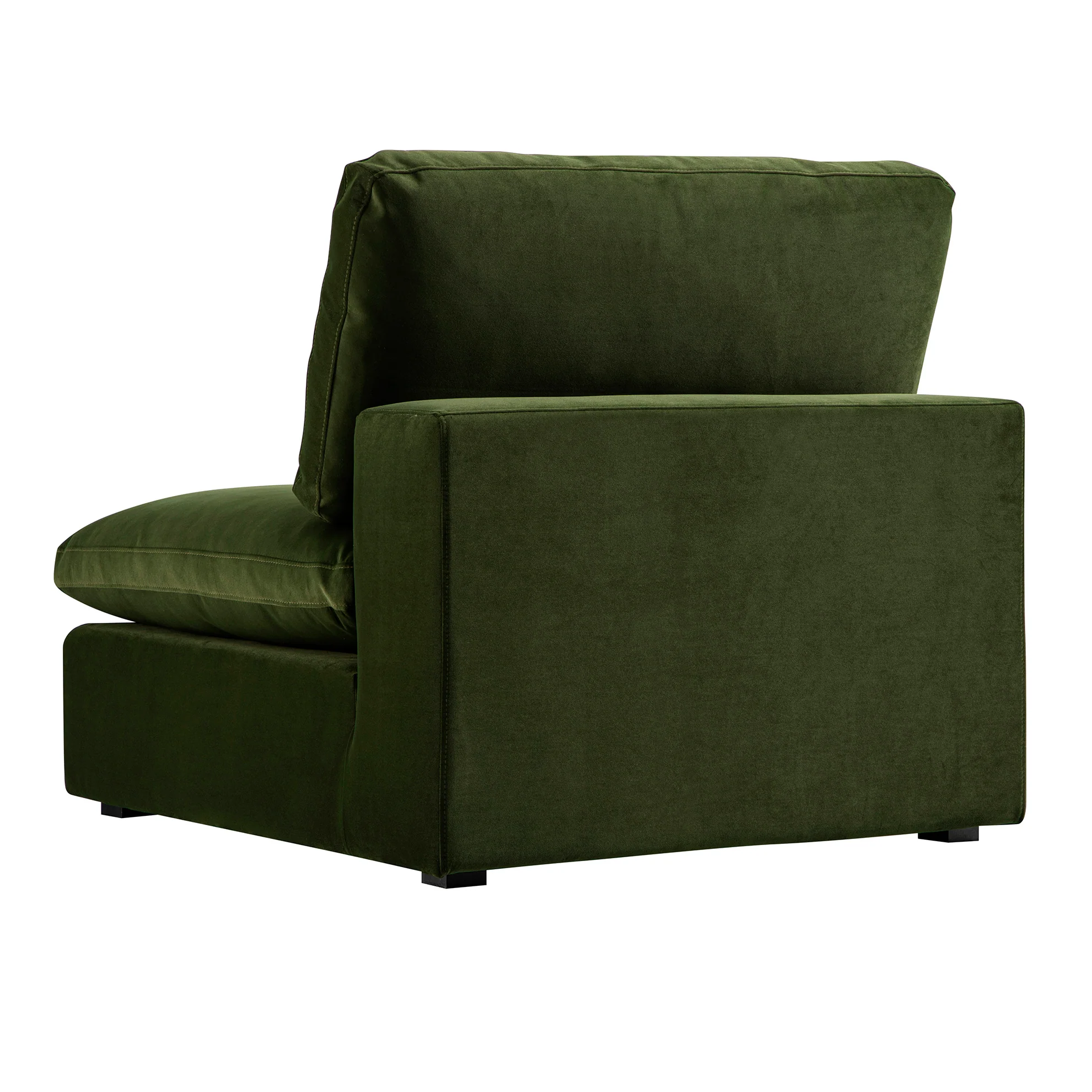 Lutyens Moss Green Velvet Modular Sofa, Armless Seat - Image 7