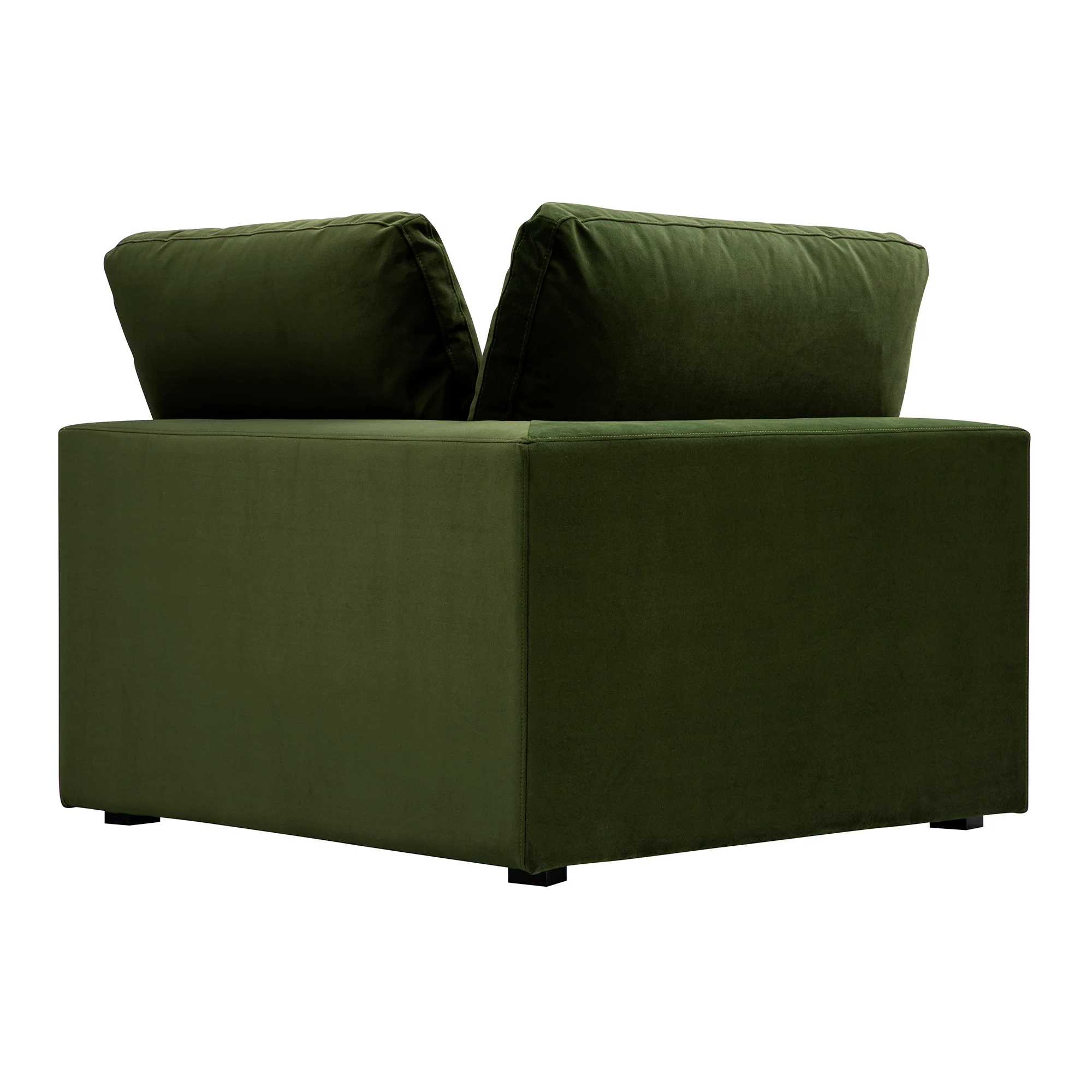 Lutyens Moss Green Velvet Modular Sofa, Corner Unit - Image 4