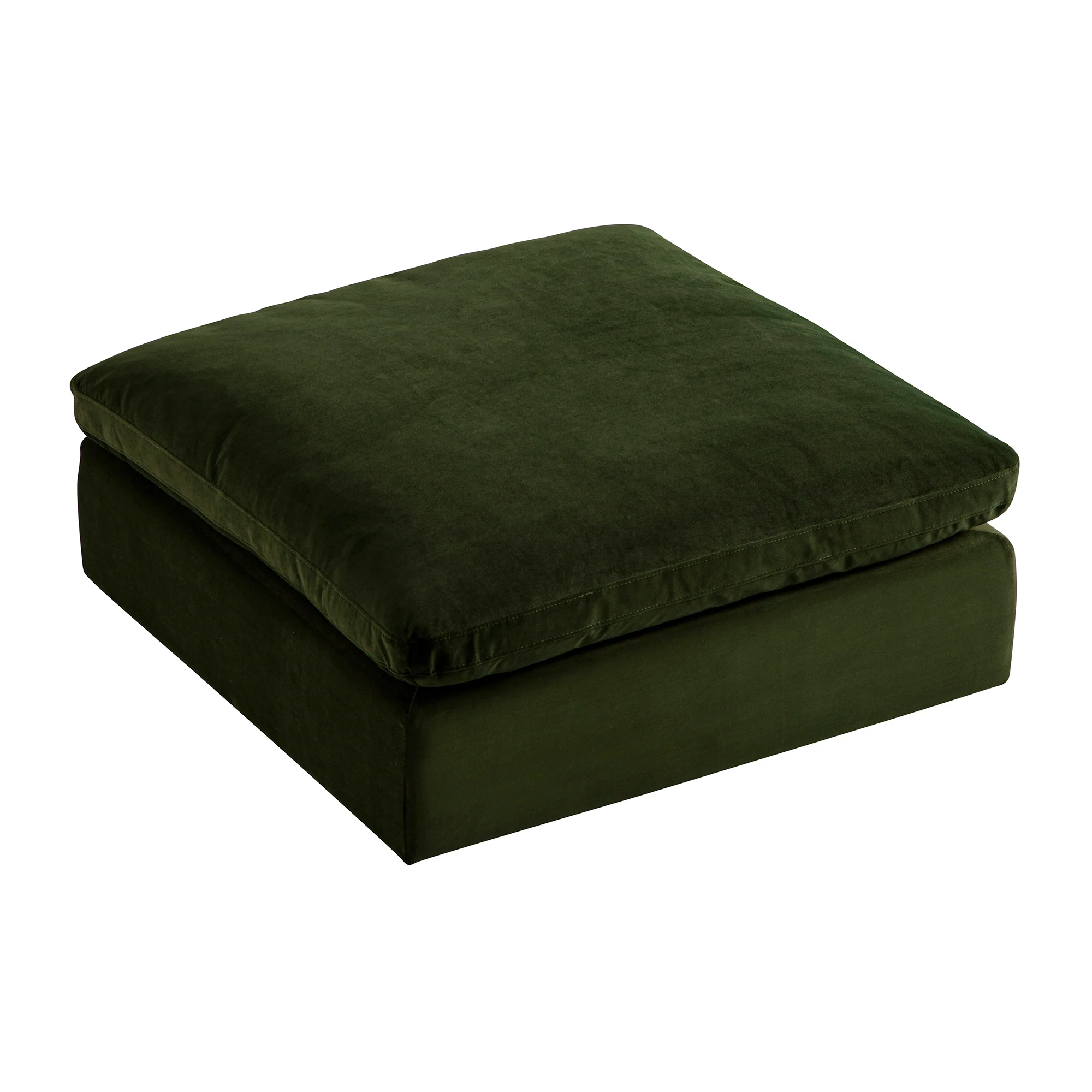 Lutyens Moss Green Velvet Modular Sofa, Stool - Image 4