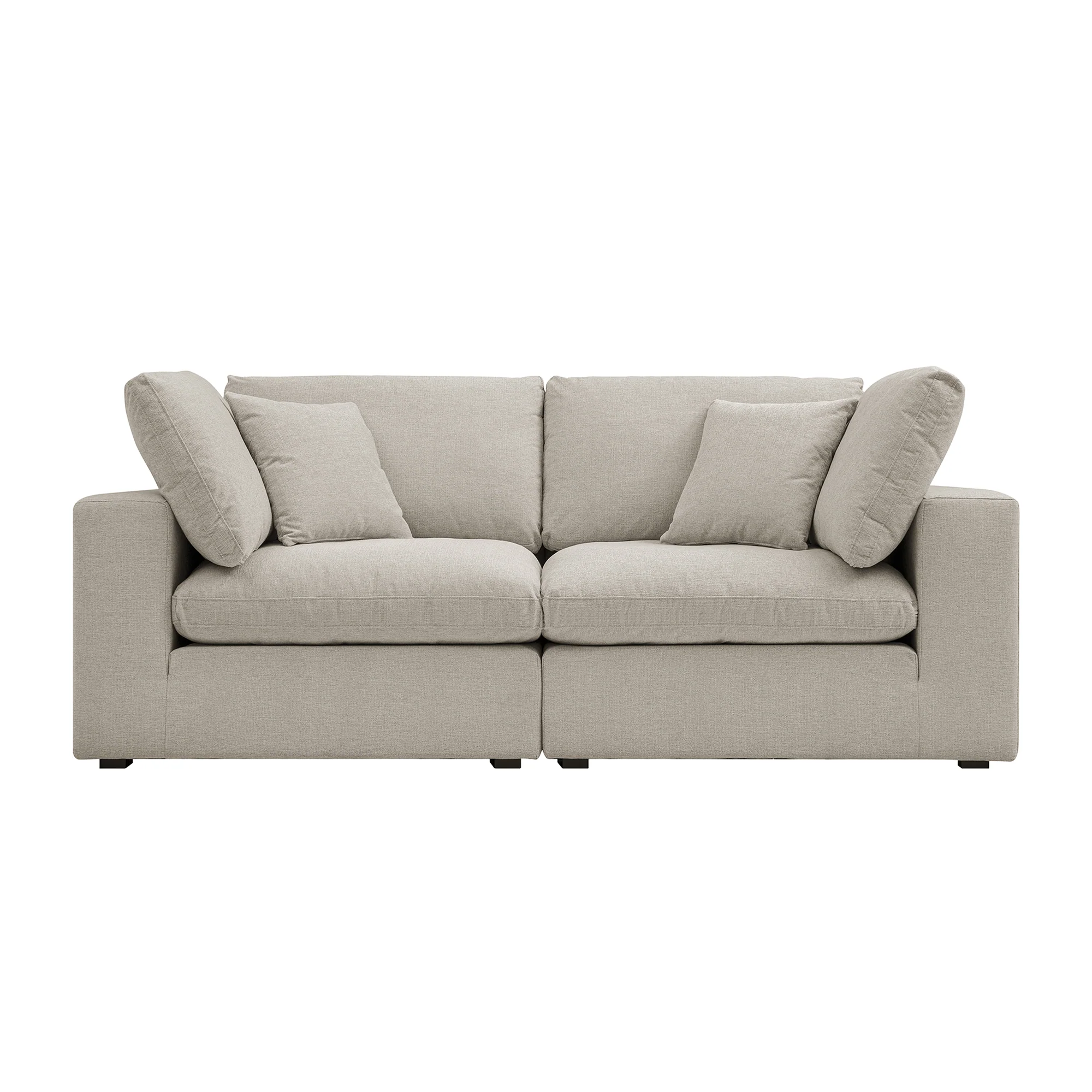 Lutyens Oatmeal Weave Fabric Modular Sofa, 2-Piece - Image 5