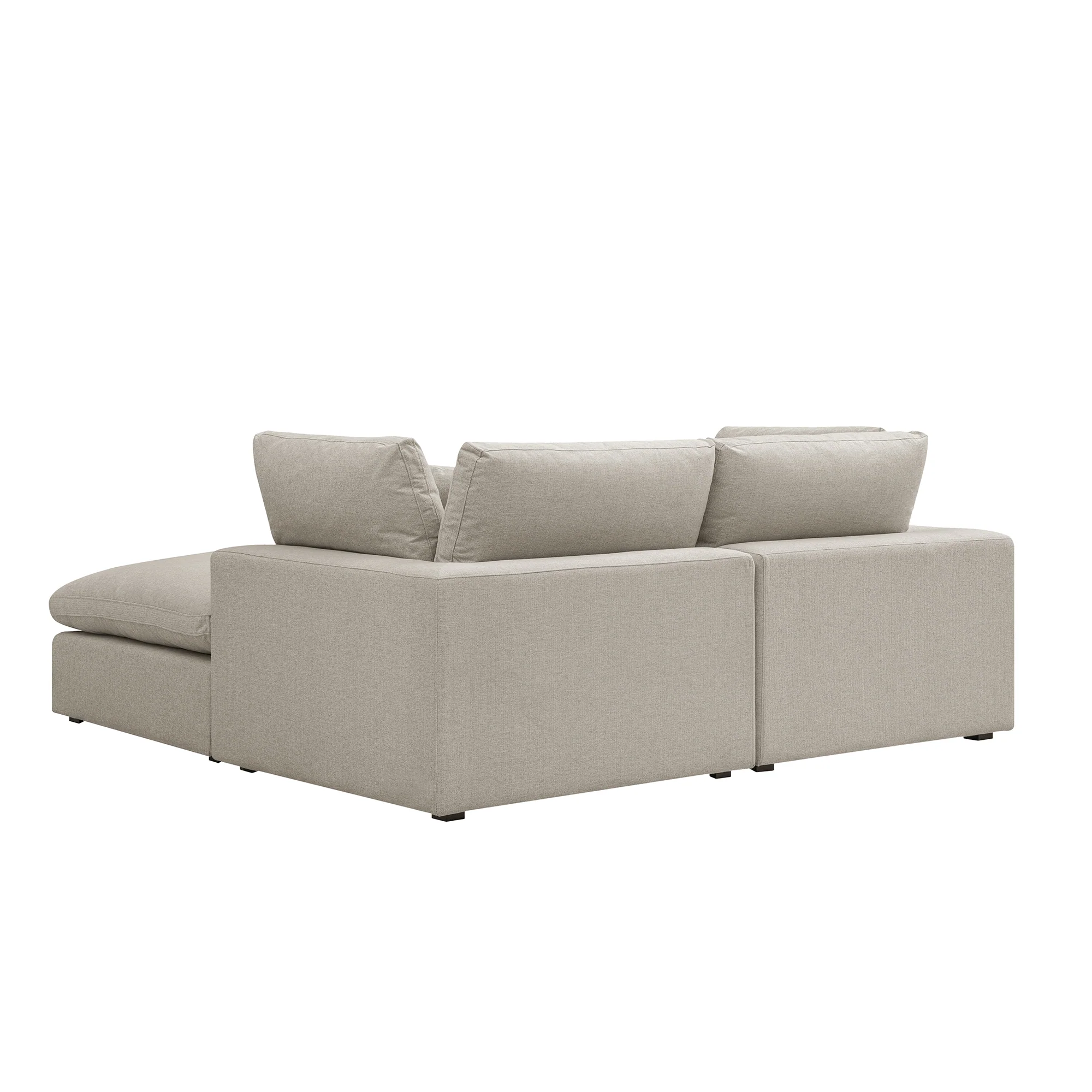 Lutyens Oatmeal Weave Fabric Modular Sofa, 2-Piece Chaise - Image 7