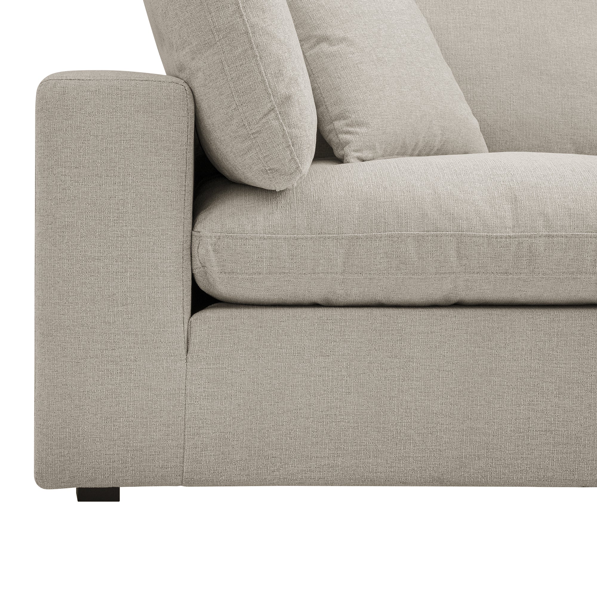 Lutyens Oatmeal Weave Fabric Modular Sofa, 2-Piece Chaise - Image 9
