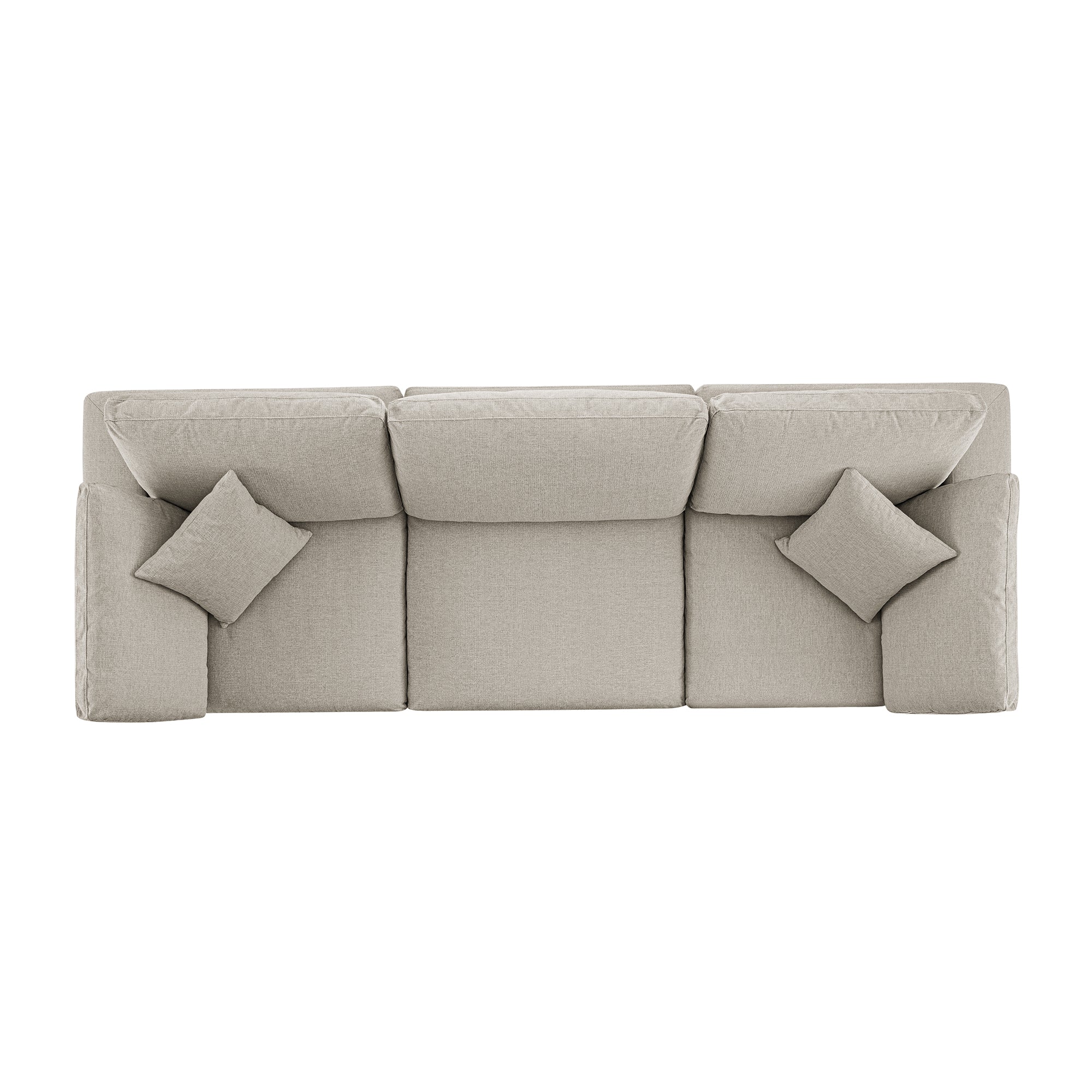 Lutyens Oatmeal Weave Fabric Modular Sofa, 3-Piece - Image 10