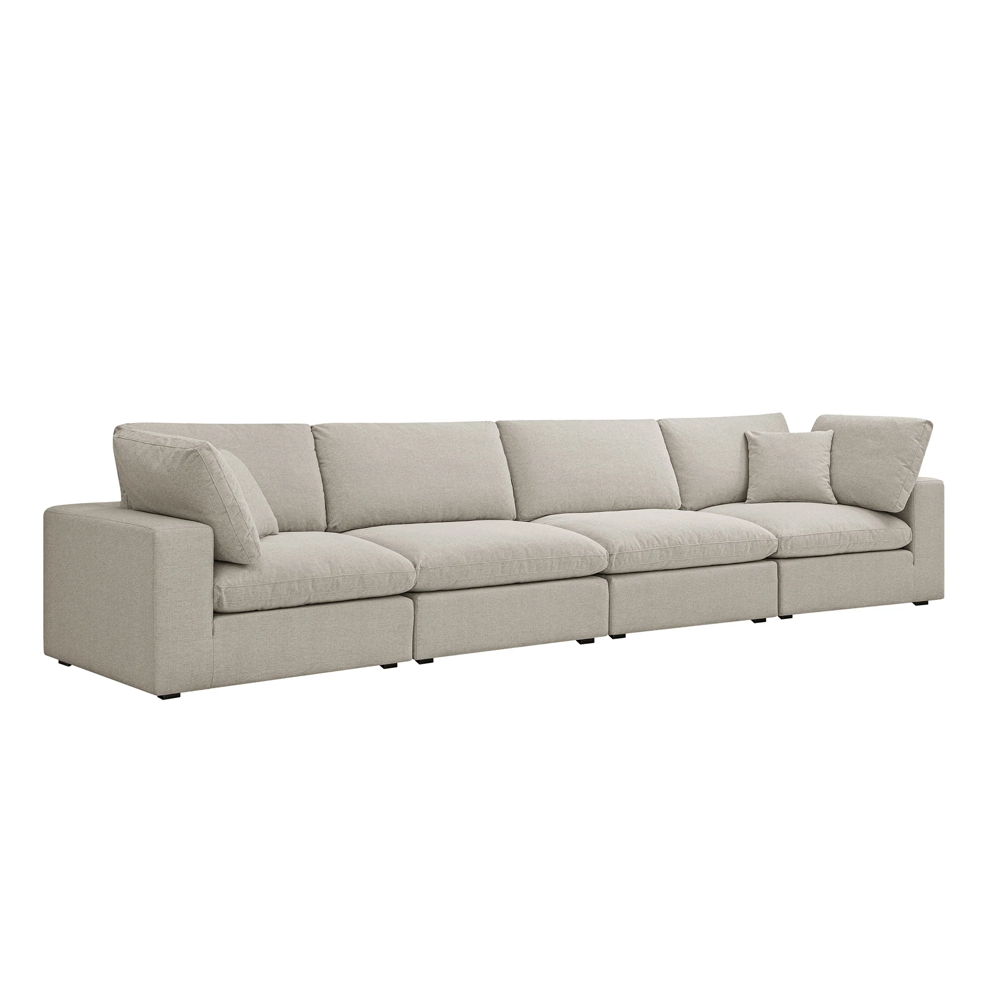 Lutyens Oatmeal Weave Fabric Modular Sofa, 4-Piece - Image 2