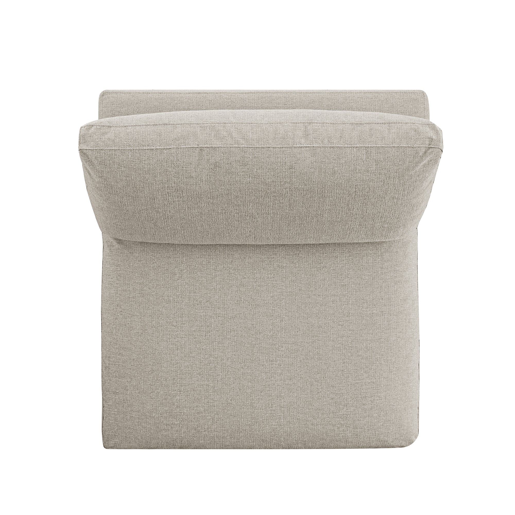 Lutyens Oatmeal Weave Fabric Modular Sofa, Armless Seat - Image 7