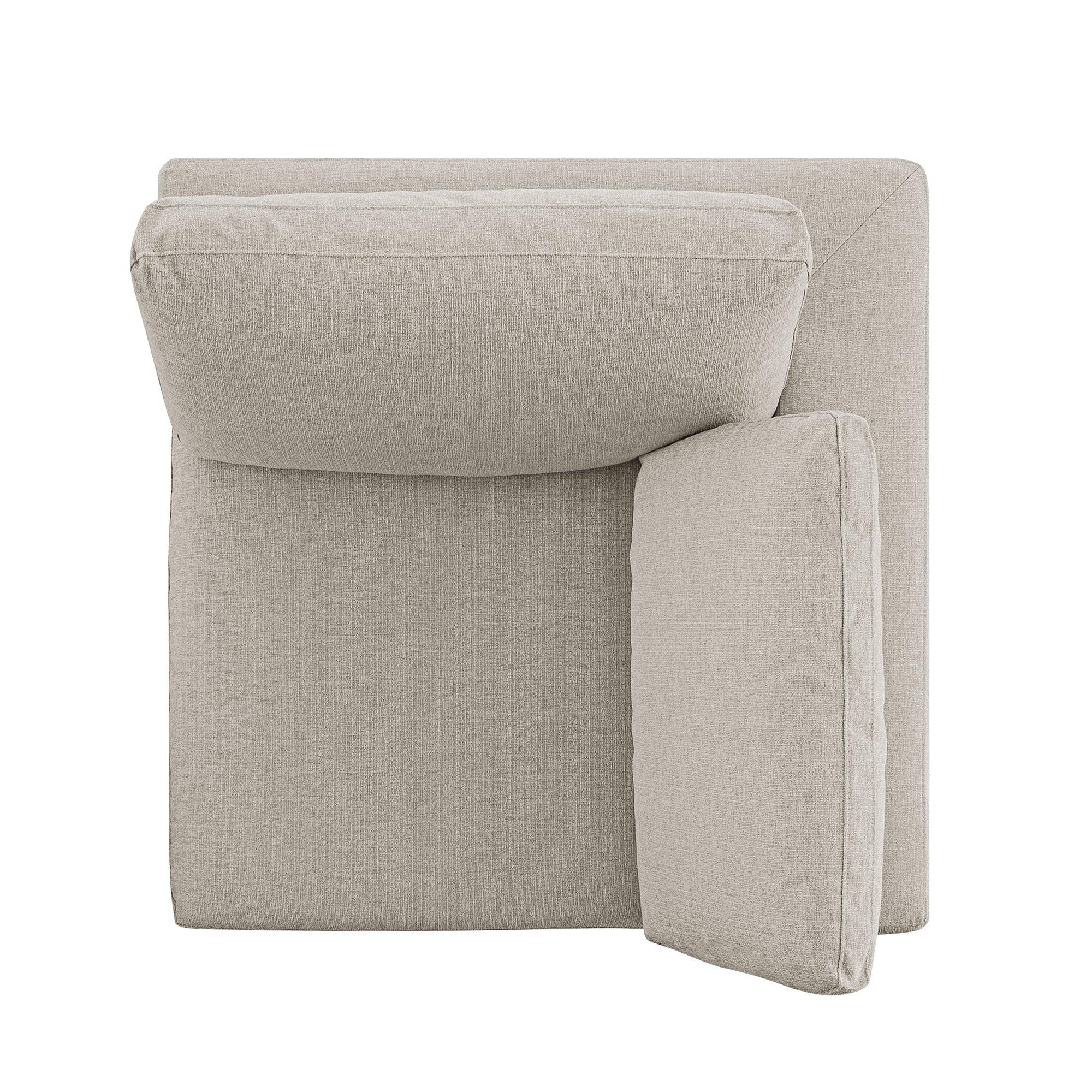 Lutyens Oatmeal Weave Fabric Modular Sofa, Corner Unit - Image 4