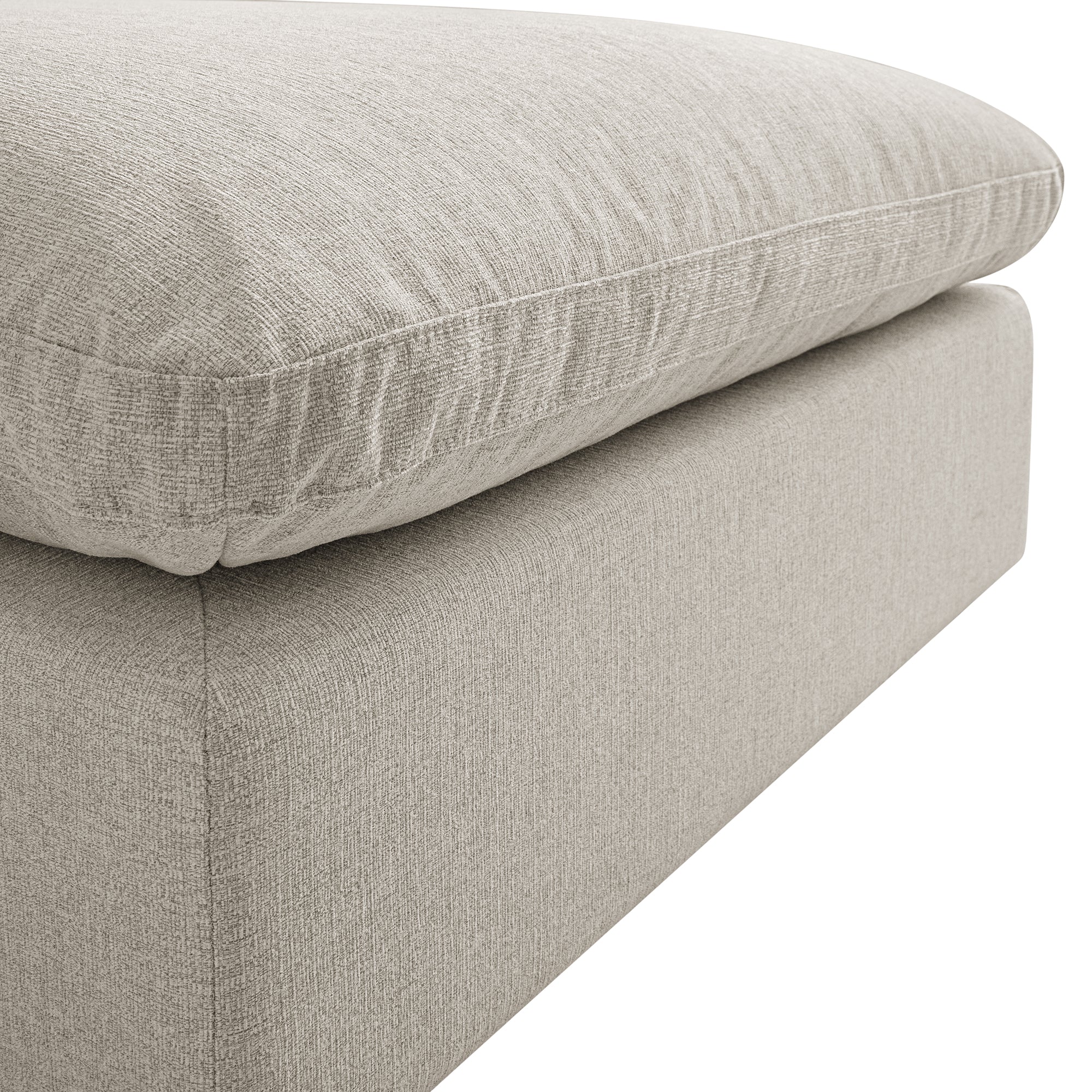Lutyens Oatmeal Weave Fabric Modular Sofa, Stool - Image 6