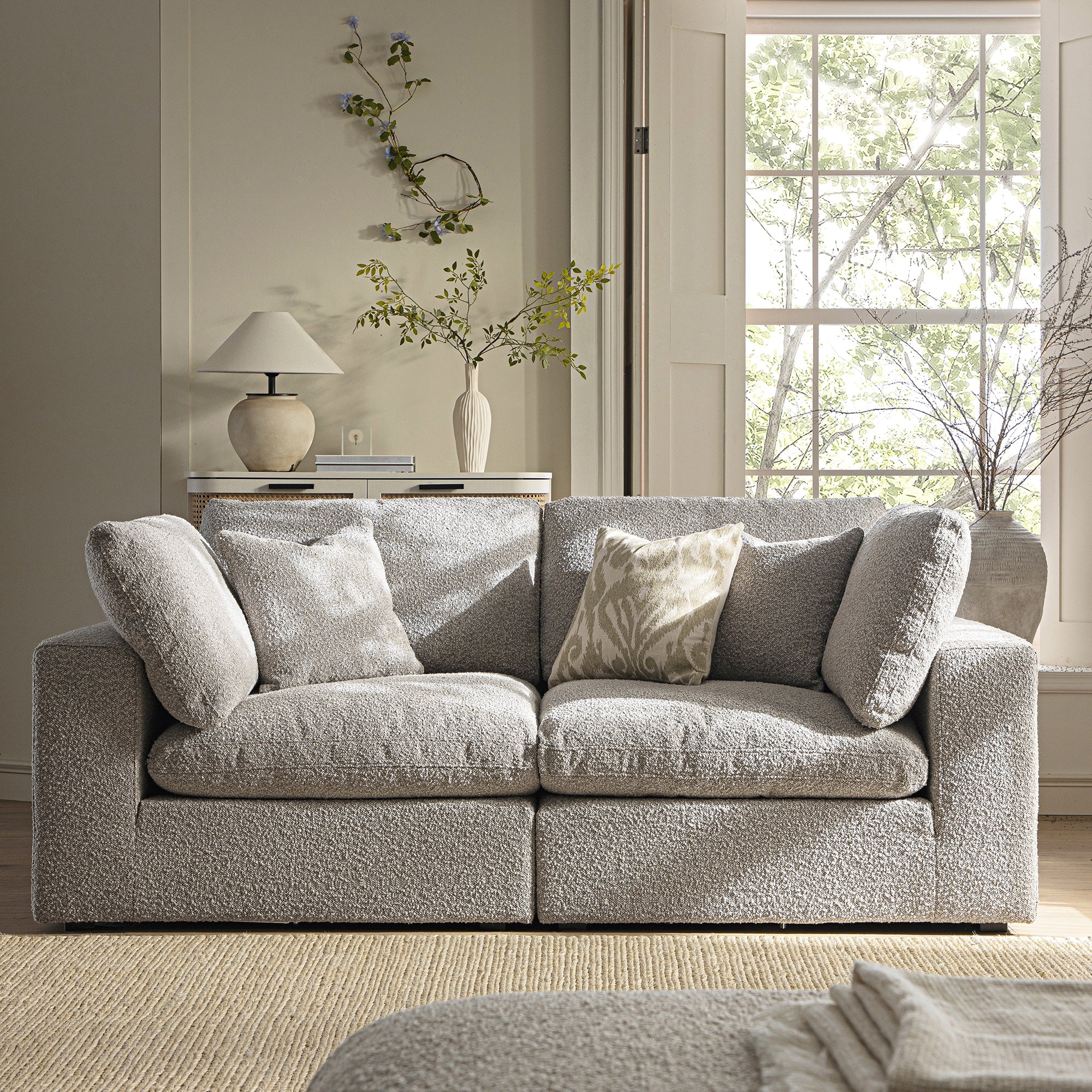 Lutyens Taupe Boucle Modular Sofa, 2-Piece - Image 2