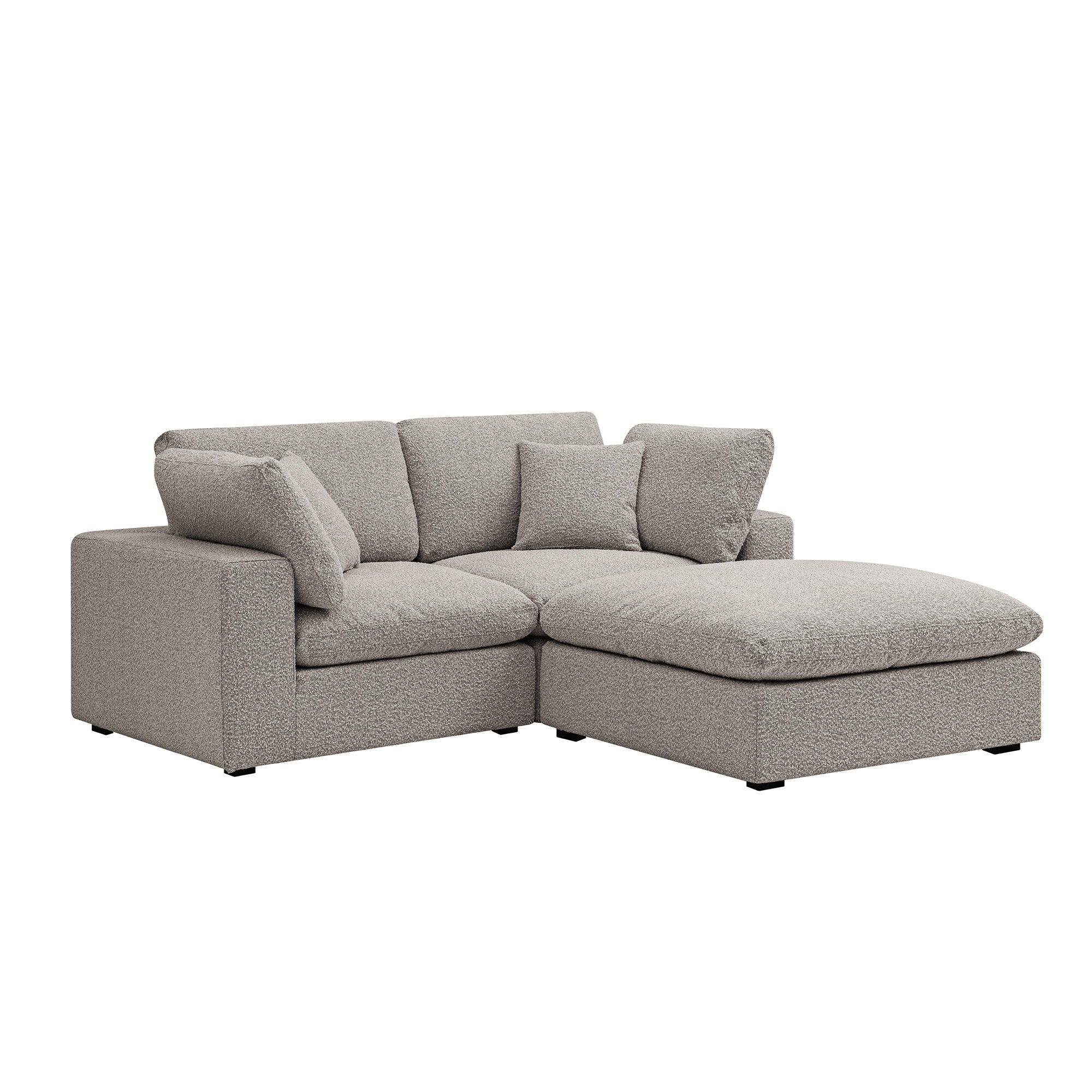 Lutyens Taupe Boucle Modular Sofa, 2-Piece Chaise - Image 7