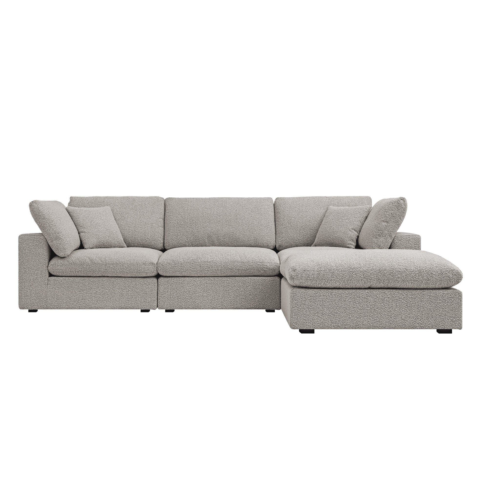 Lutyens Taupe Boucle Modular Sofa, 3-Piece Chaise - Image 2