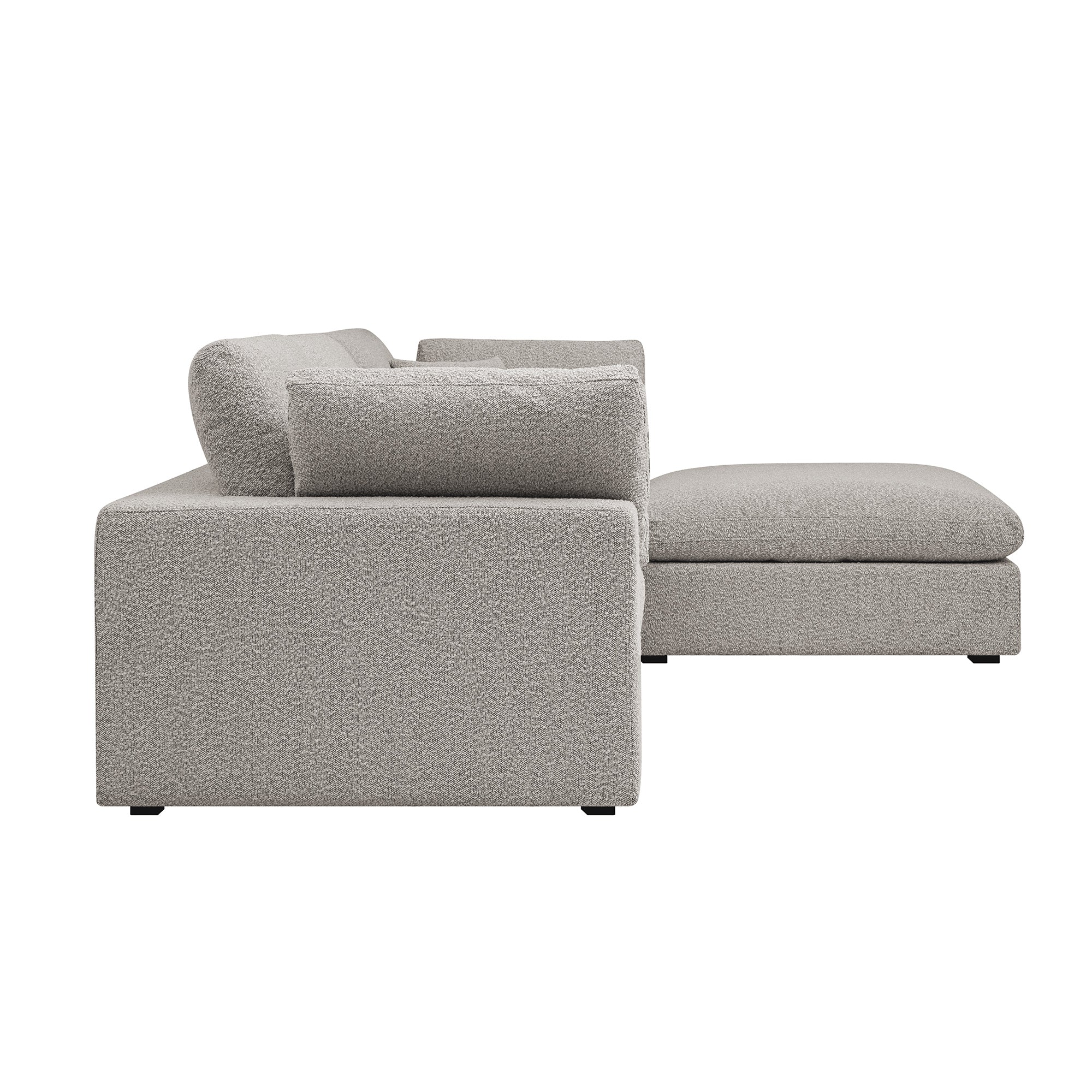 Lutyens Taupe Boucle Modular Sofa, 3-Piece Chaise - Image 5