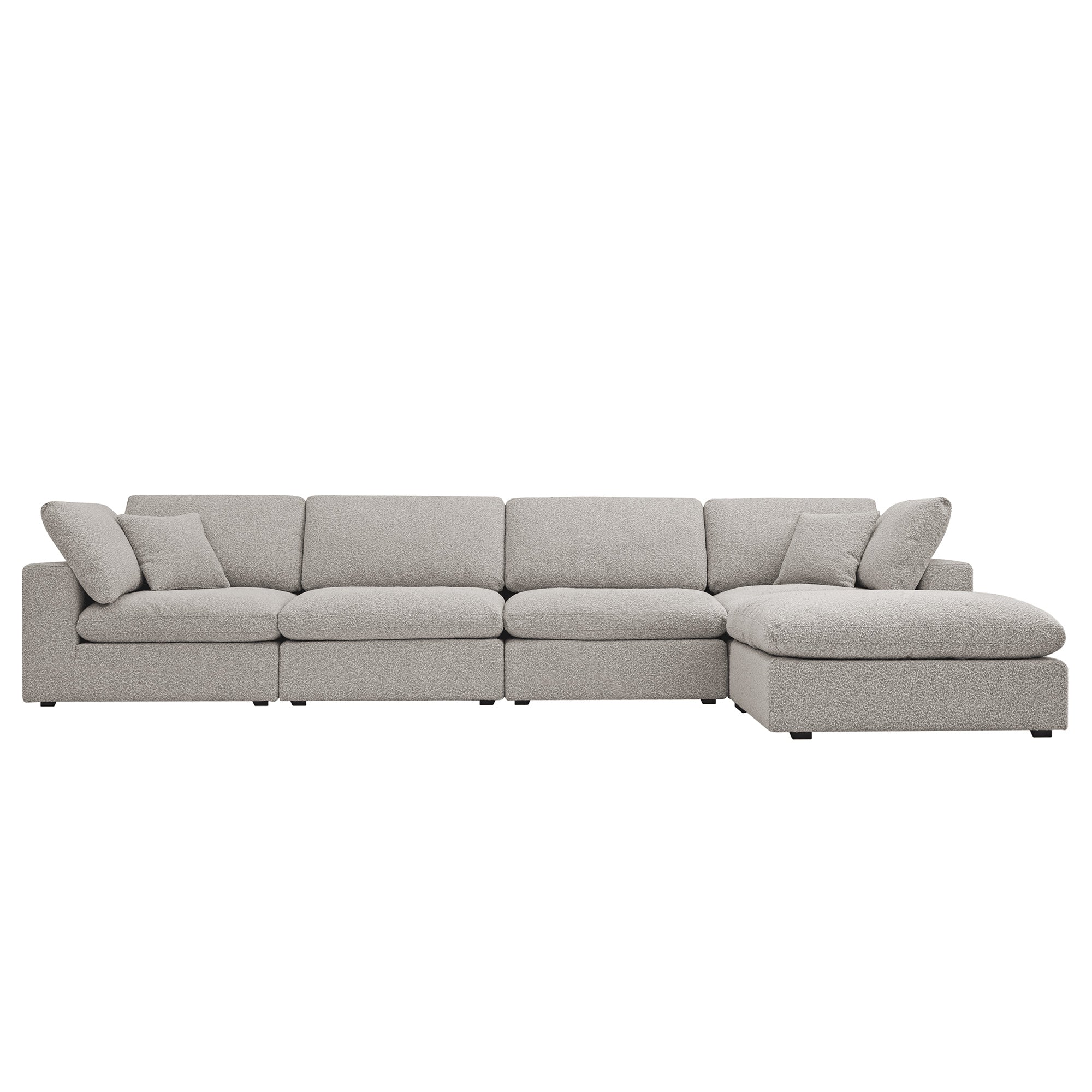 Lutyens Taupe Boucle Modular Sofa, 4-Piece Chaise - Image 2