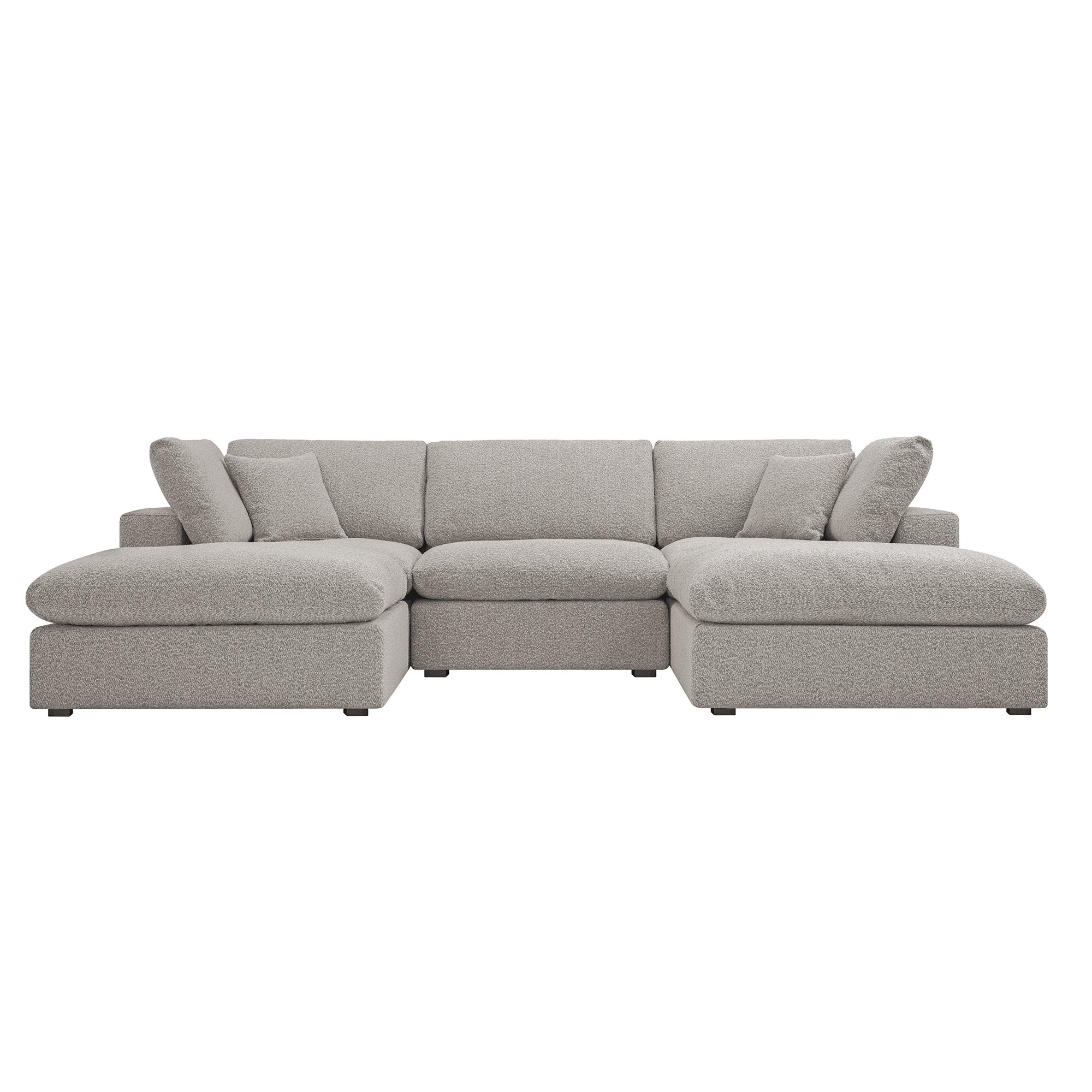 Lutyens Taupe Boucle Modular Sofa, 5-Piece U-Shape Set - Image 6