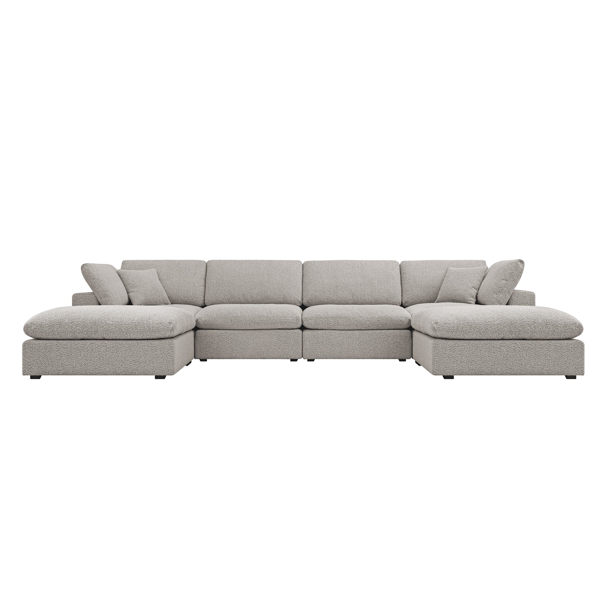 Lutyens Taupe Boucle Modular Sofa, 6-Piece U-Shape Set - Image 2
