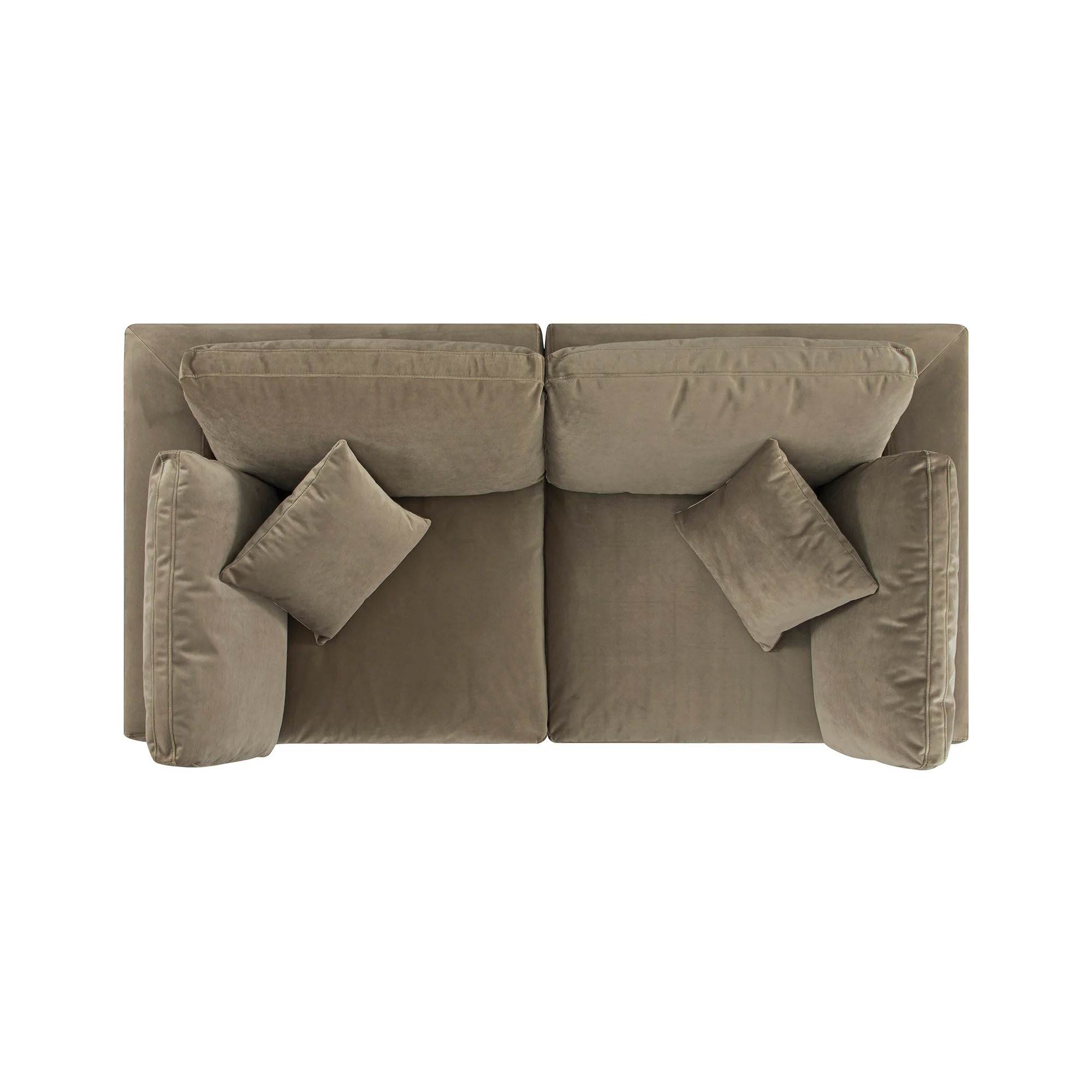 Lutyens Taupe Velvet Modular Sofa, 2-Piece - Image 7