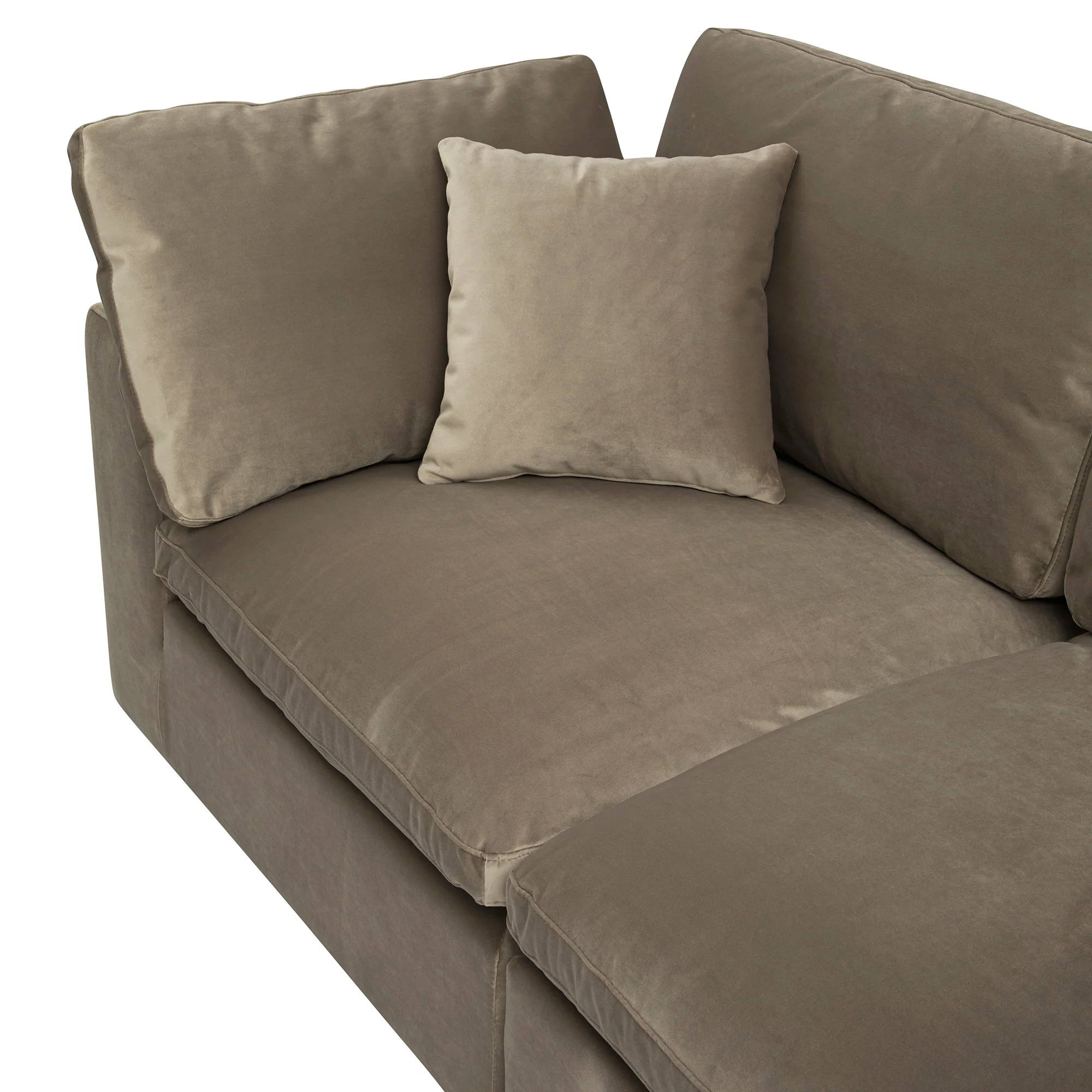 Lutyens Taupe Velvet Modular Sofa, 2-Piece - Image 9