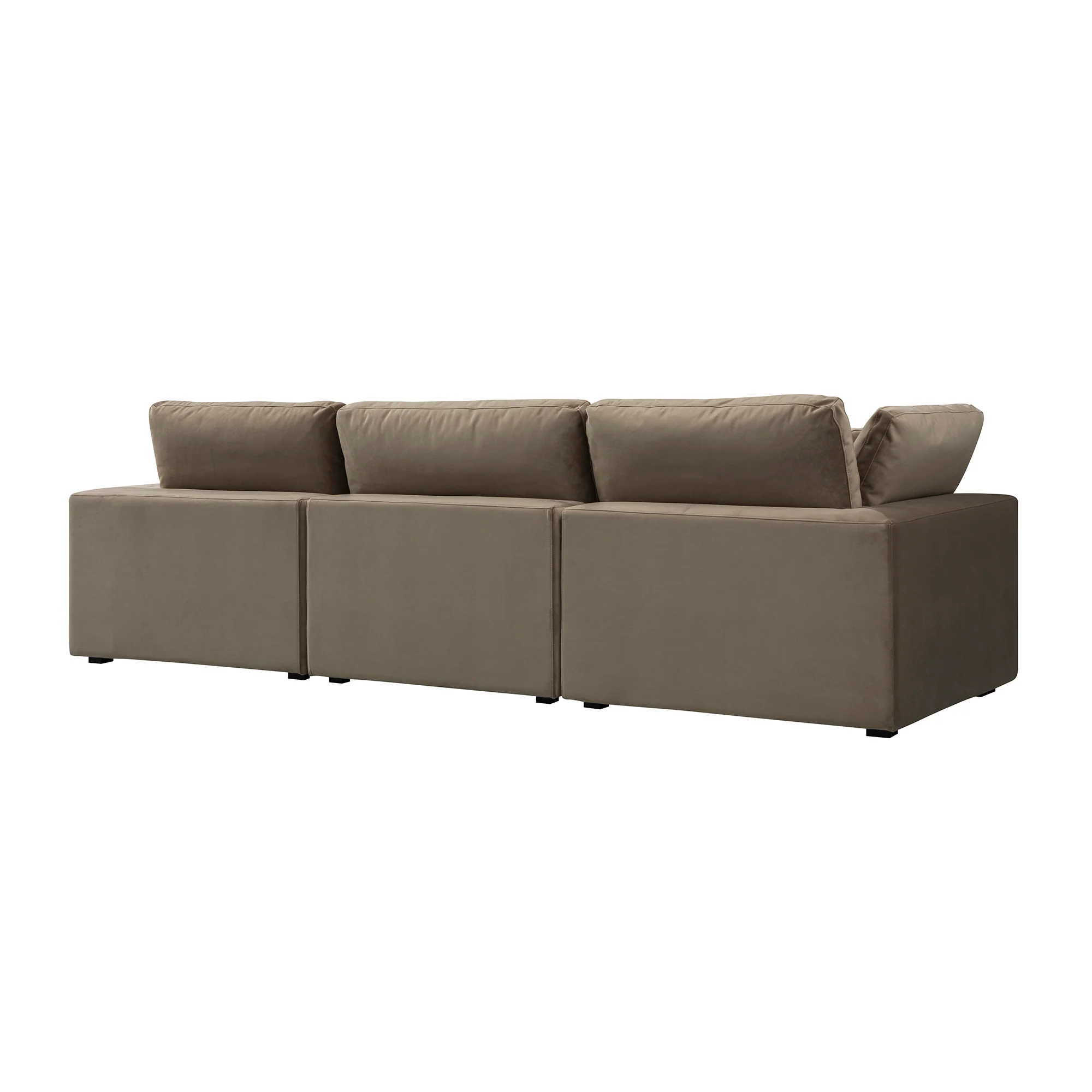 Lutyens Taupe Velvet Modular Sofa, 3-Piece - Image 13