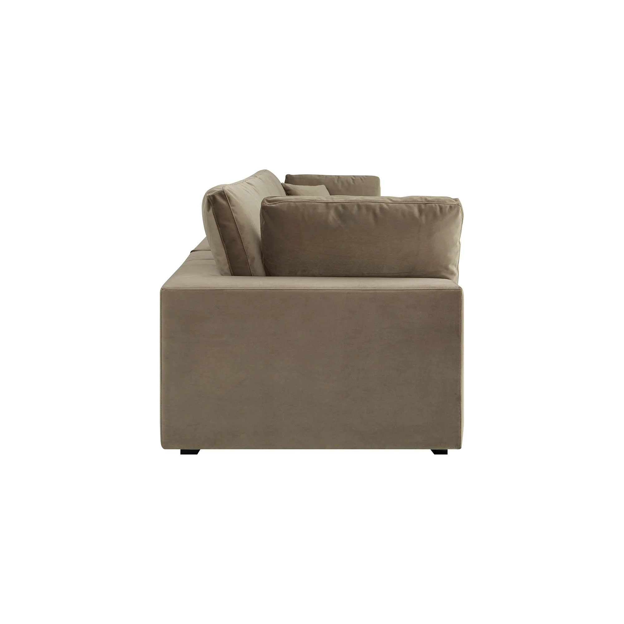 Lutyens Taupe Velvet Modular Sofa, 4-Piece - Image 5
