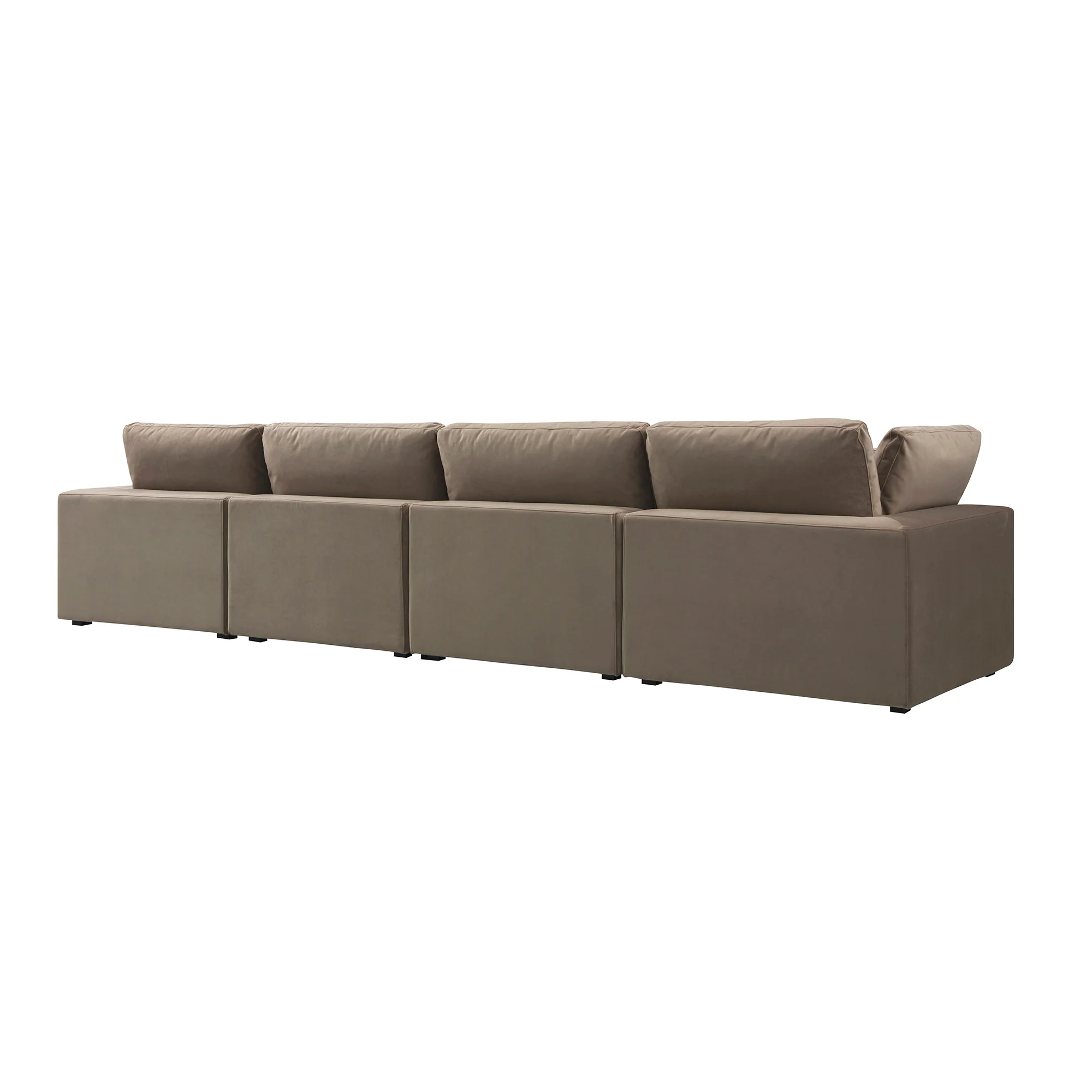 Lutyens Taupe Velvet Modular Sofa, 4-Piece - Image 7