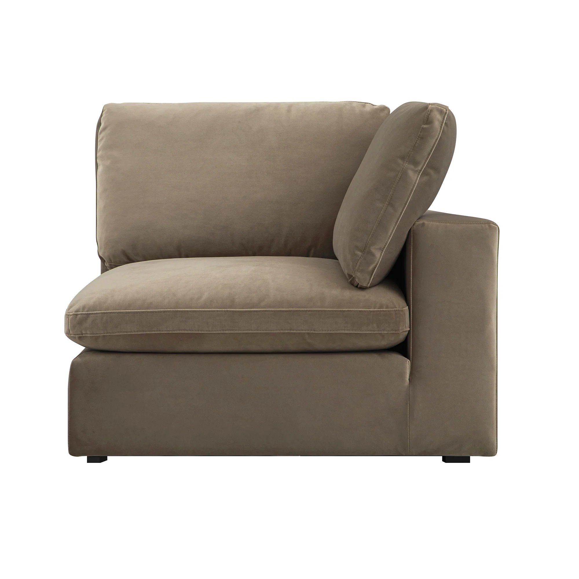 Lutyens Taupe Velvet Modular Sofa, Corner Unit - Image 2