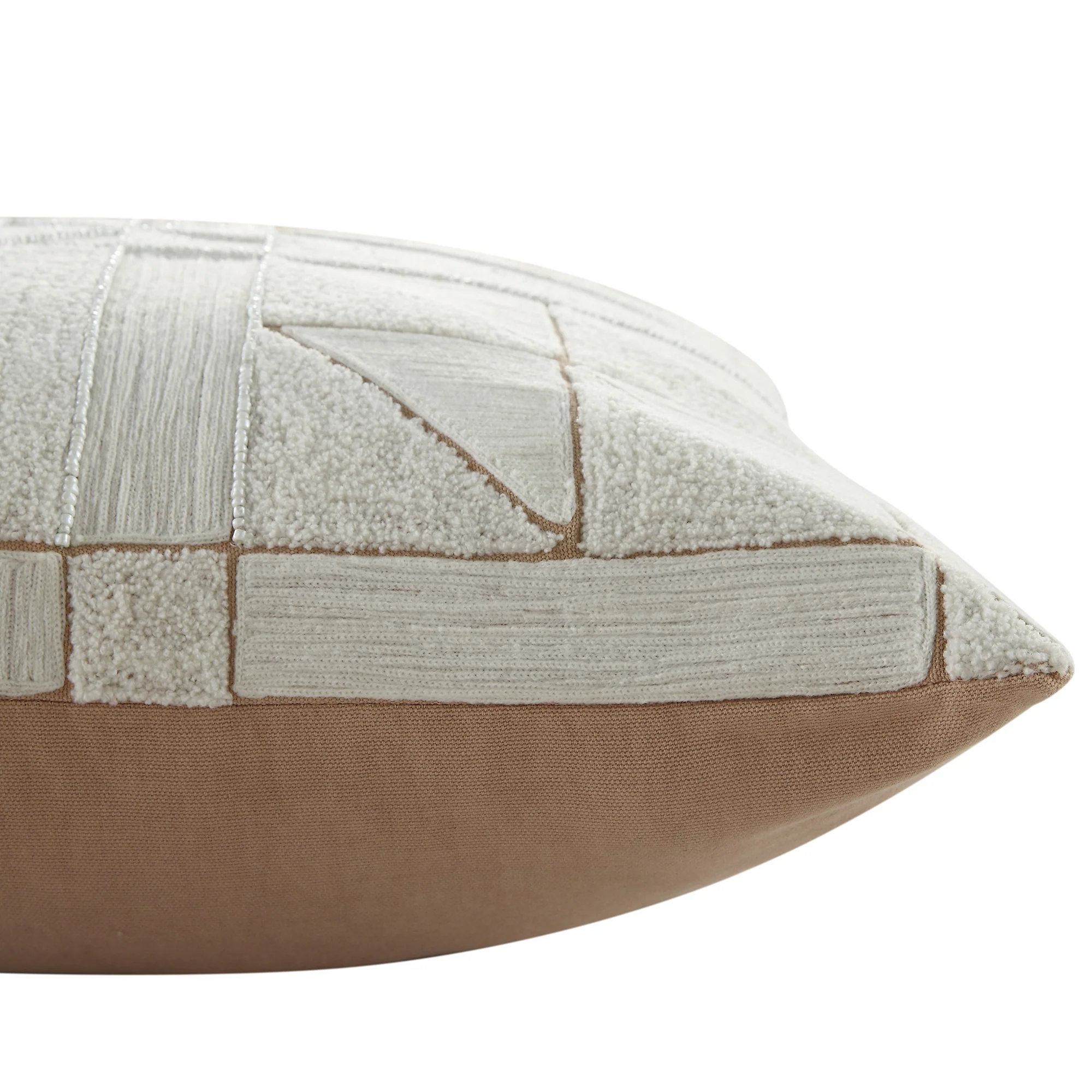 Luxe Collection Victoria Bouclé Patchwork Hand Beaded Cushion - Image 5
