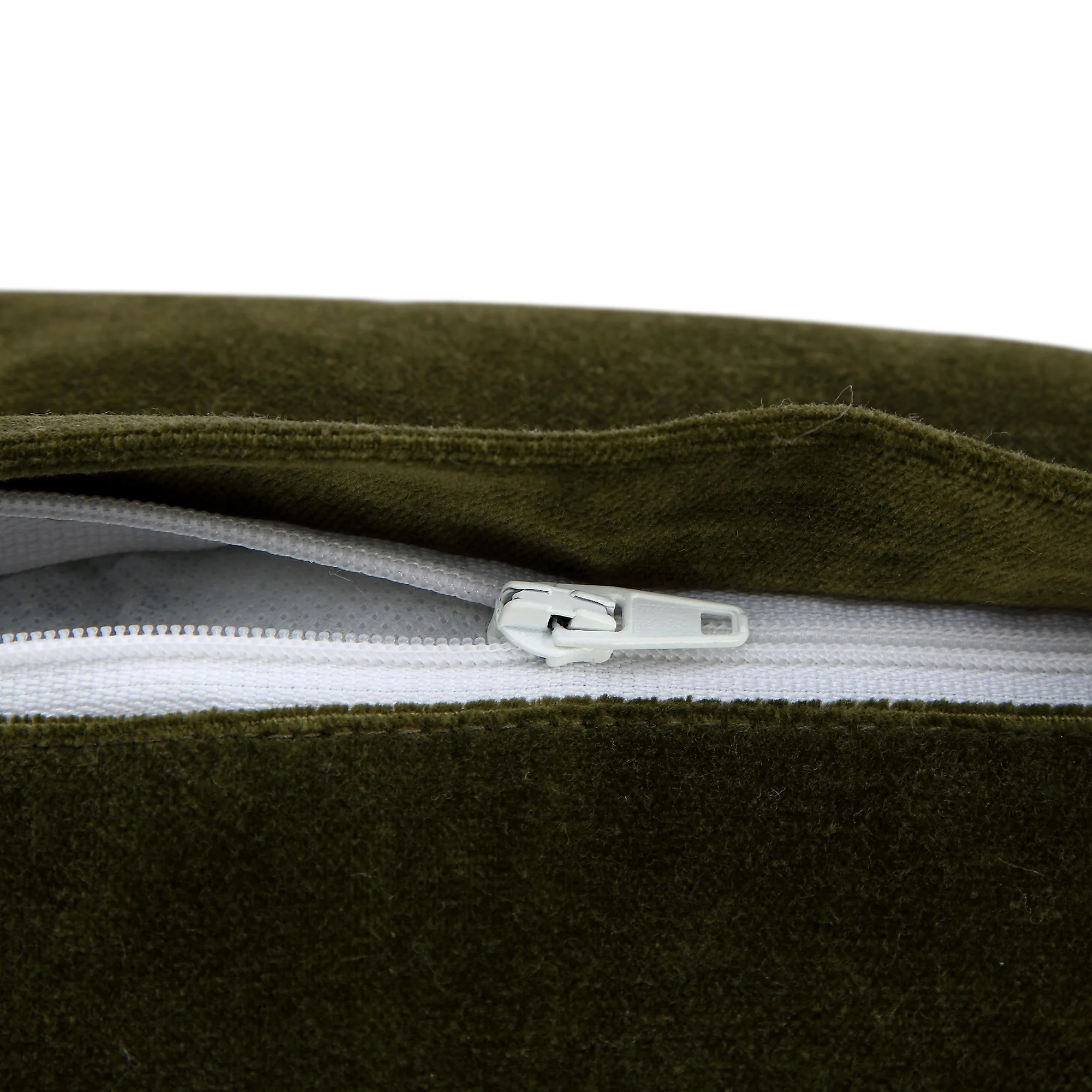 Luxe Collection Greta Beaded Moss Green Cotton Velvet Cushion - Image 6
