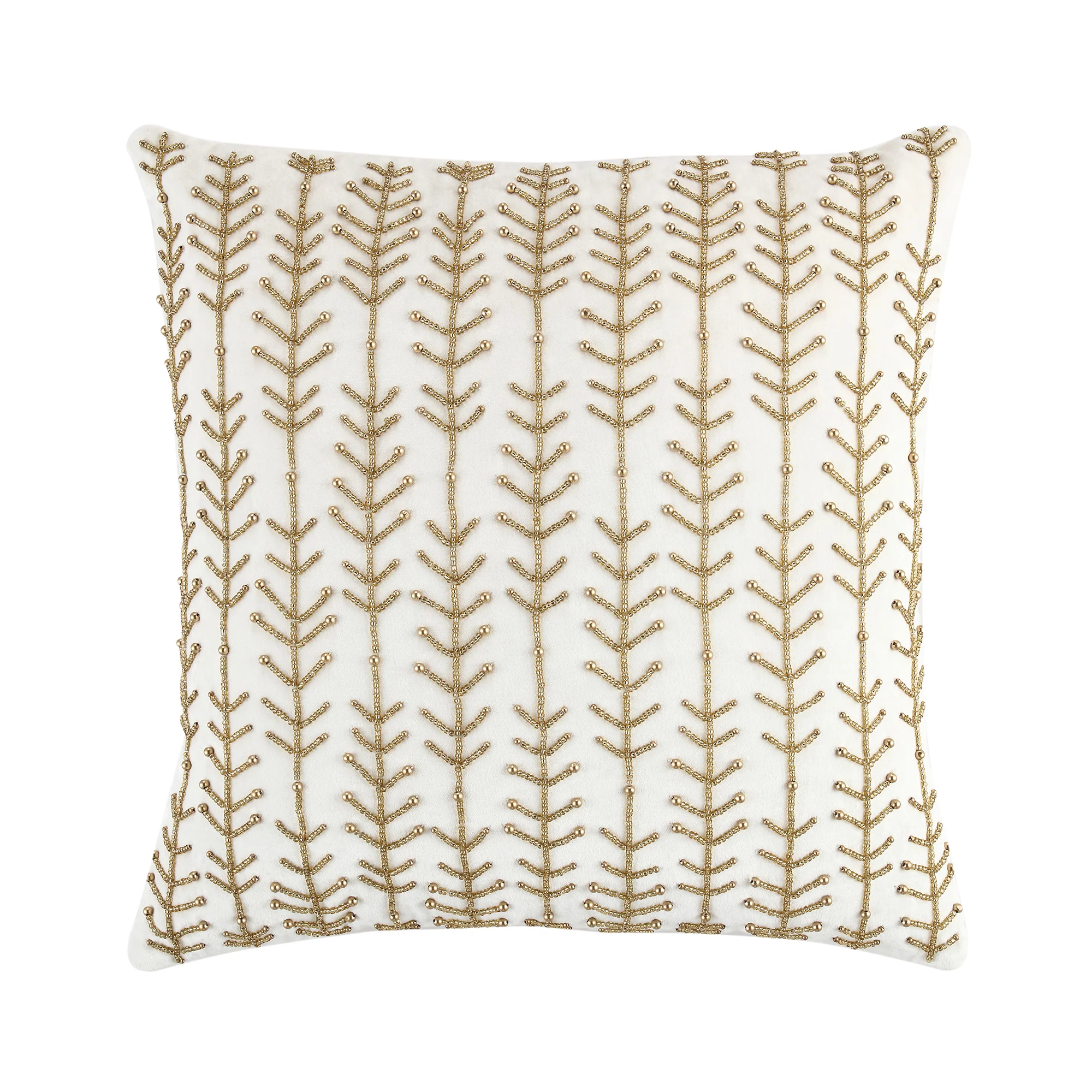 Luxe Collection Linear Stem Hand Beaded Velvet Cushion - Image 3