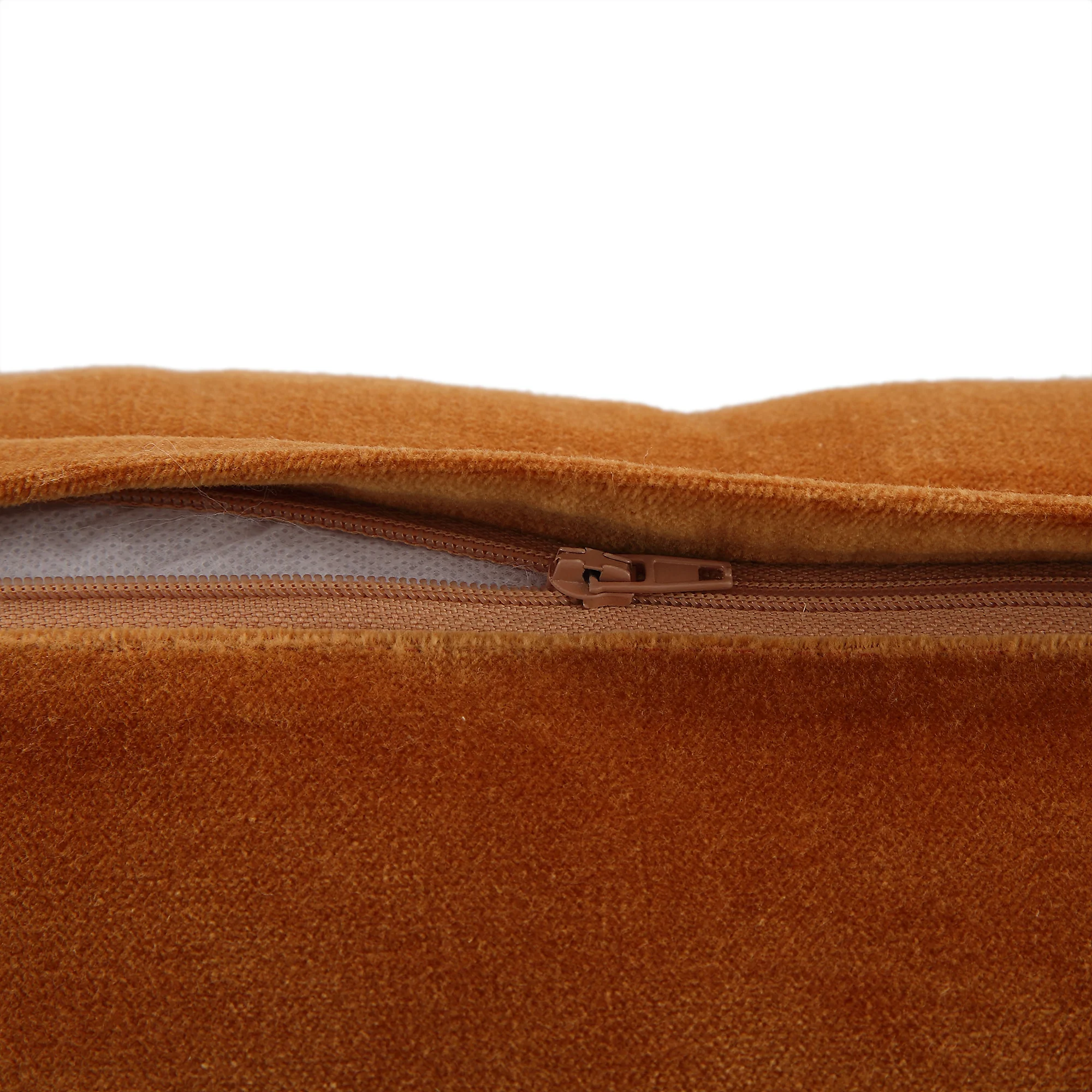 Luxe Collection Orla Hand Beaded Apricot Cotton Velvet Cushion - Image 7
