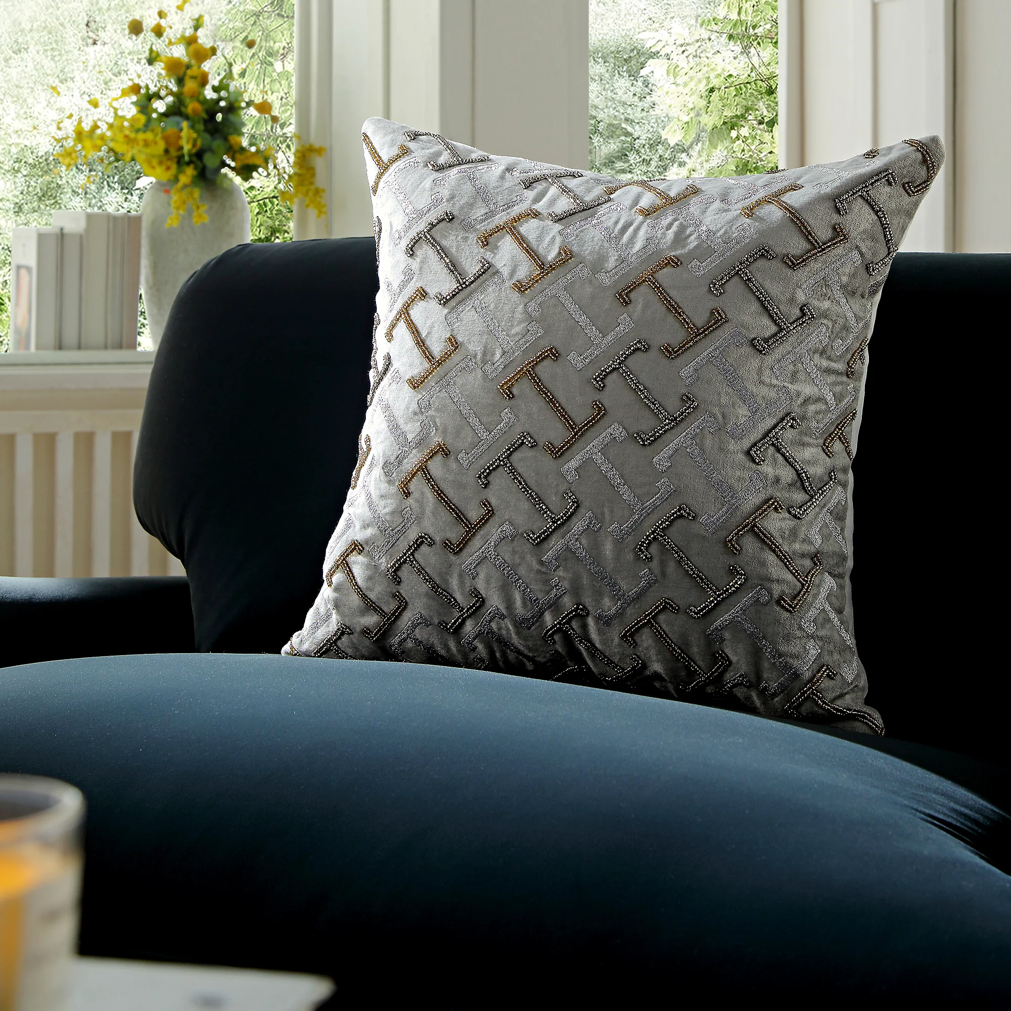 Luxe Collection Reina Hand Beaded Cushion - Image 2