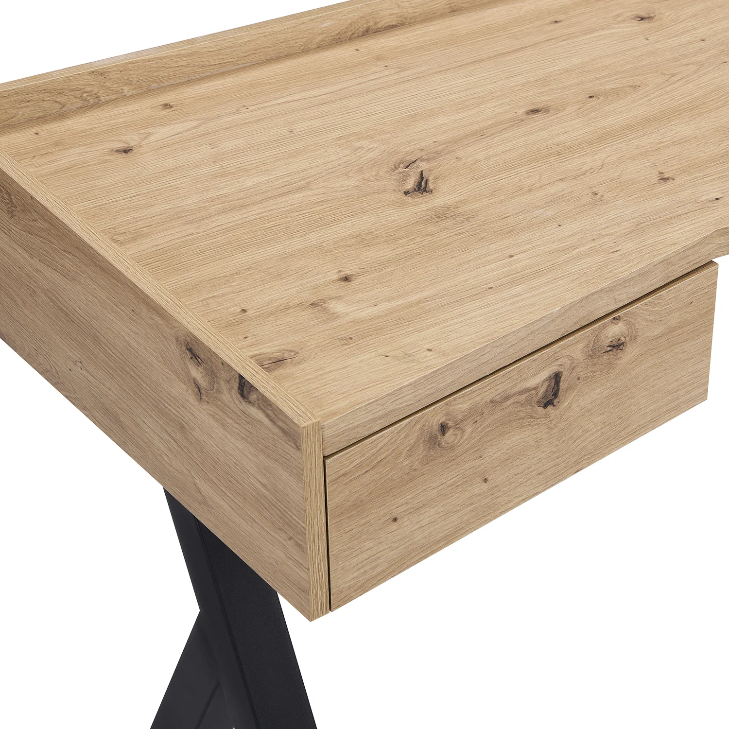 Lytton 1-Drawer Oak Effect Desk with Angled Desk Top - Image 11