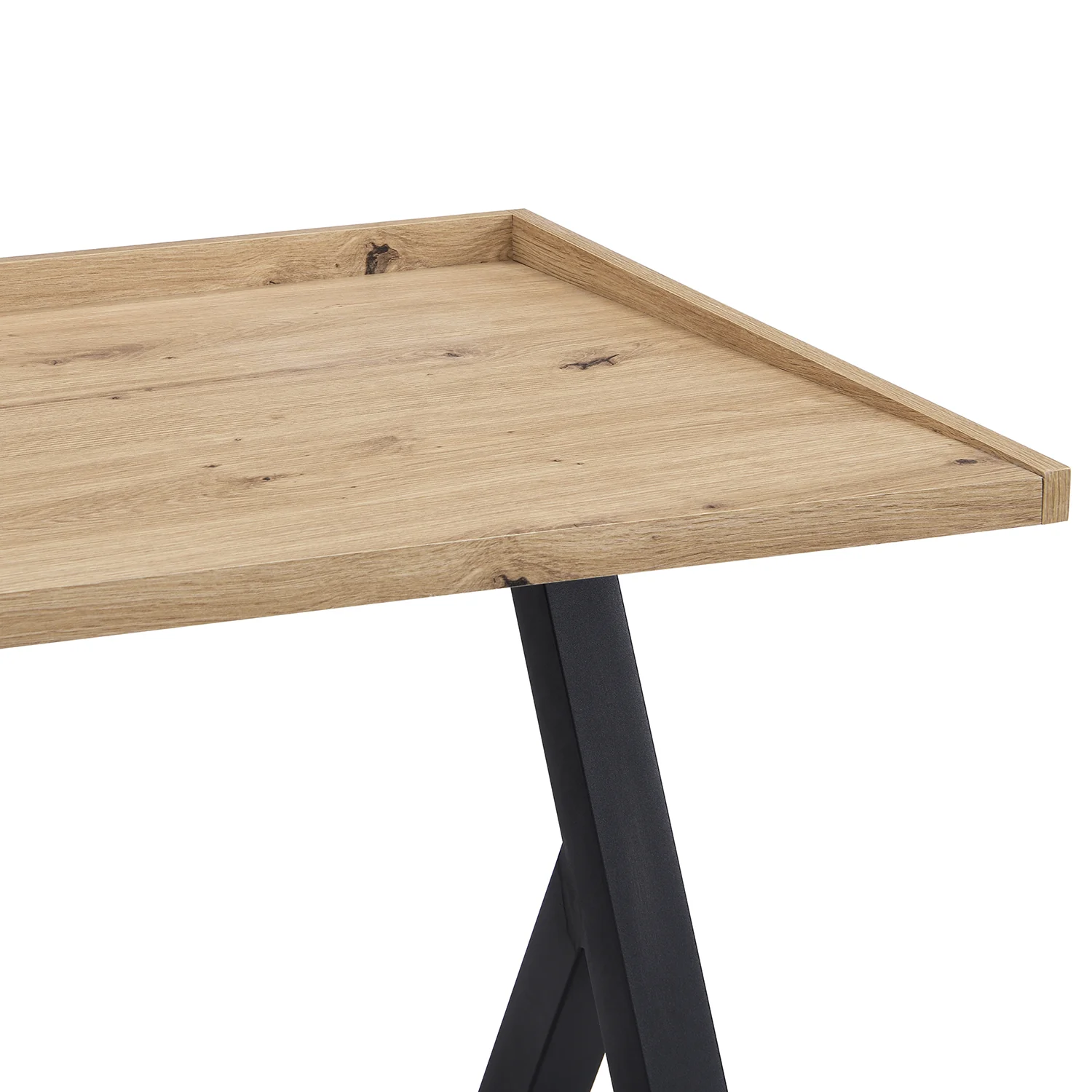 Lytton 1-Drawer Oak Effect Desk with Angled Desk Top - Image 12