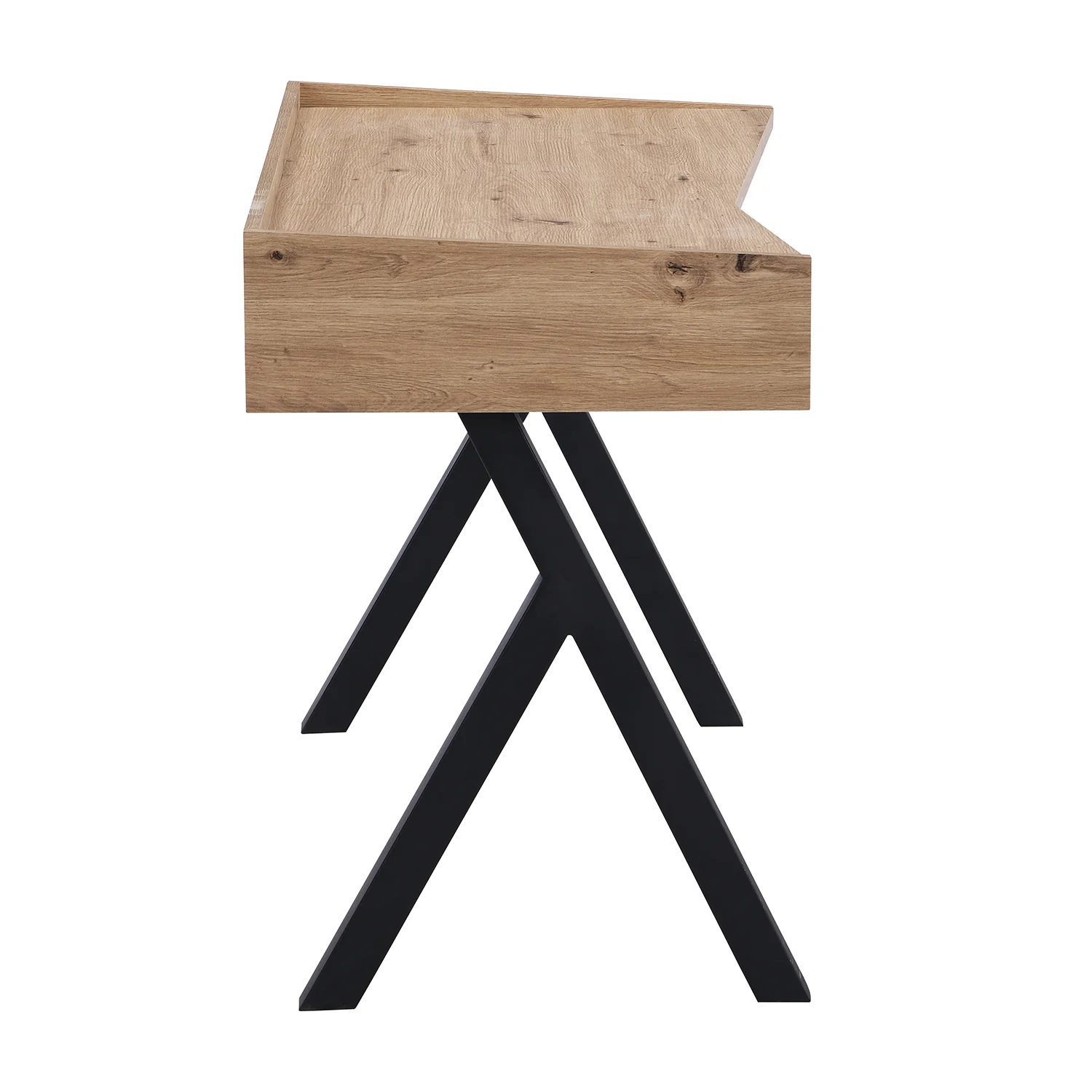 Lytton 1-Drawer Oak Effect Desk with Angled Desk Top - Image 7