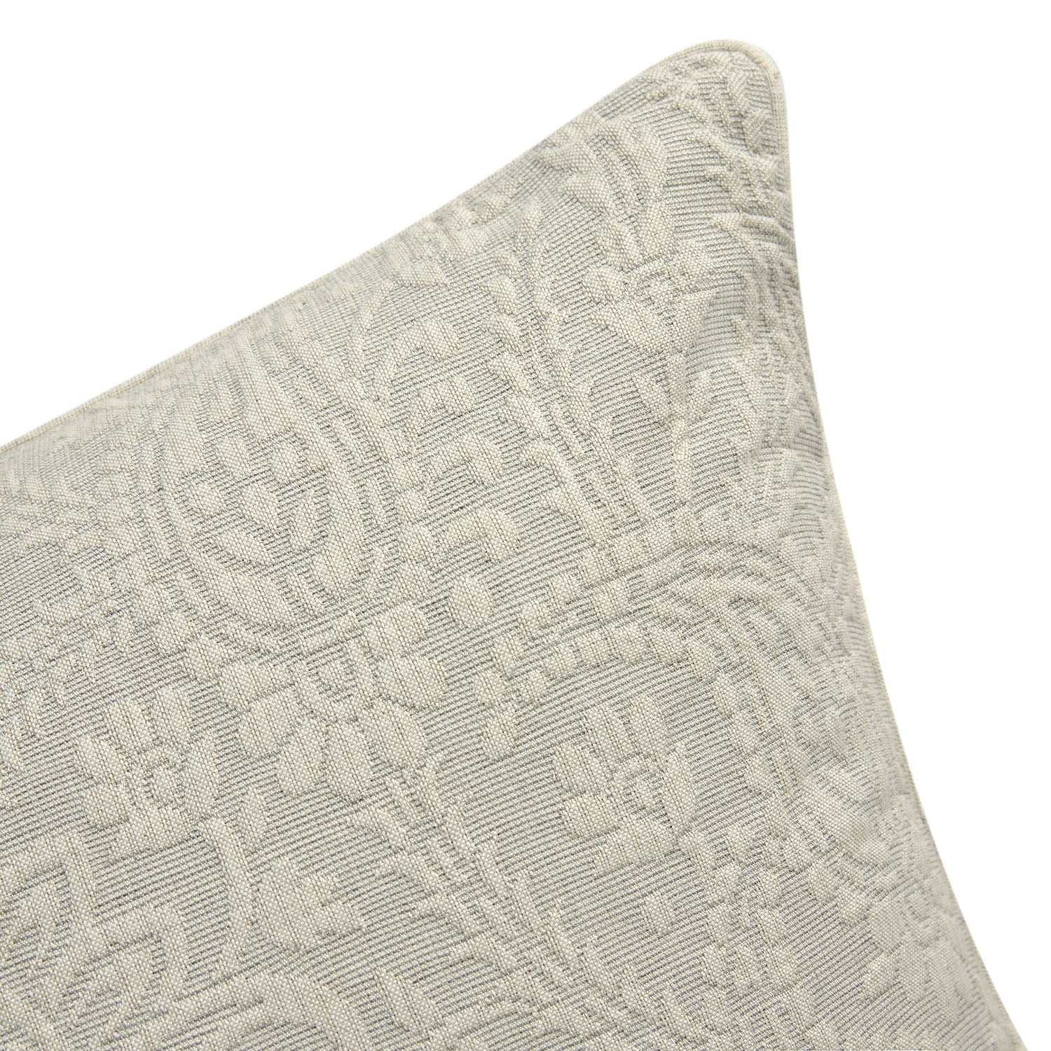 Madeleine Grey Paisley Jacquard Cotton Cushion - Image 3