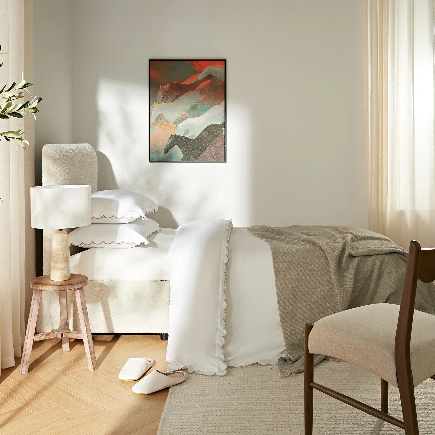 Magda Fold-Out Single Bed in an Ottoman, Beige Boucle - Image 8