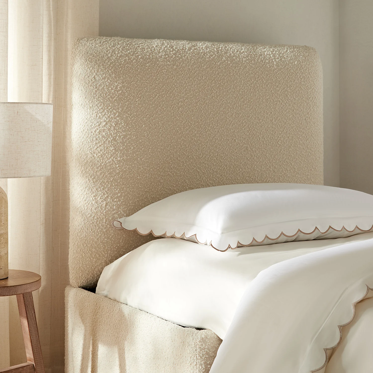 Magda Fold-Out Single Bed in an Ottoman, Beige Boucle - Image 9