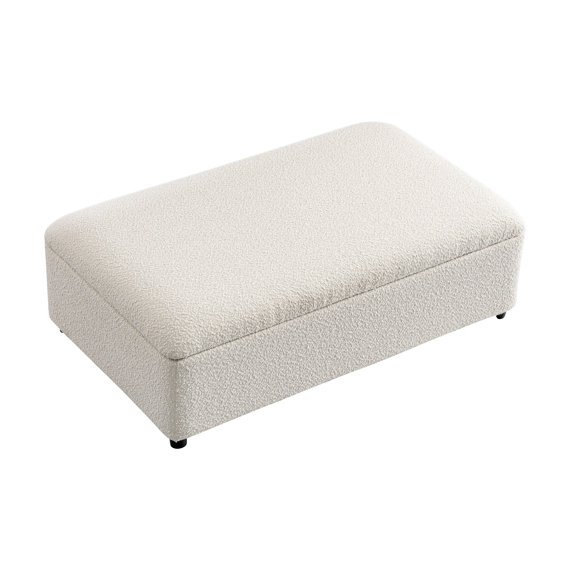 Magda Fold-Out Small Double Bed in an Ottoman, Beige Boucle - Image 12