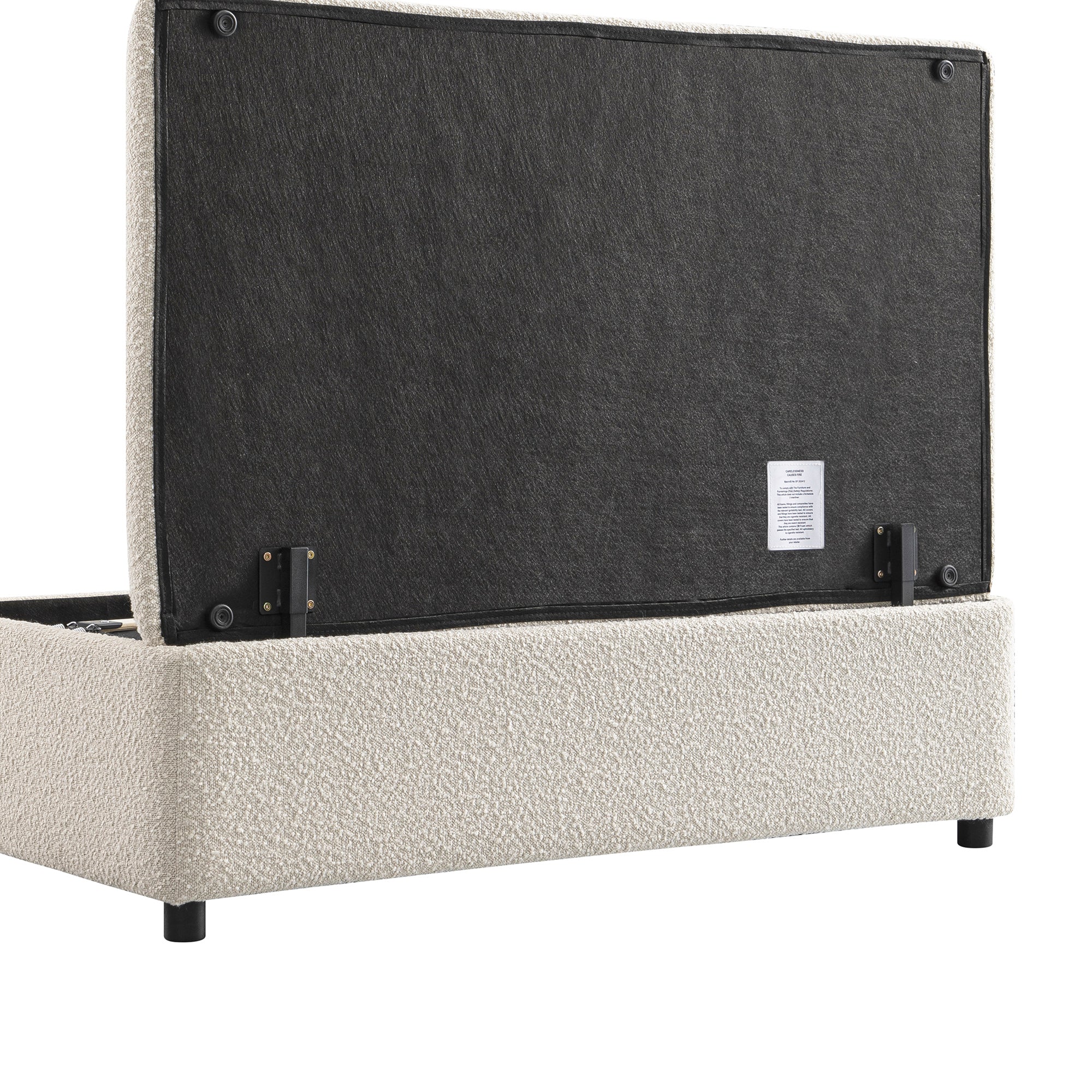 Magda Fold-Out Small Double Bed in an Ottoman, Beige Boucle - Image 16