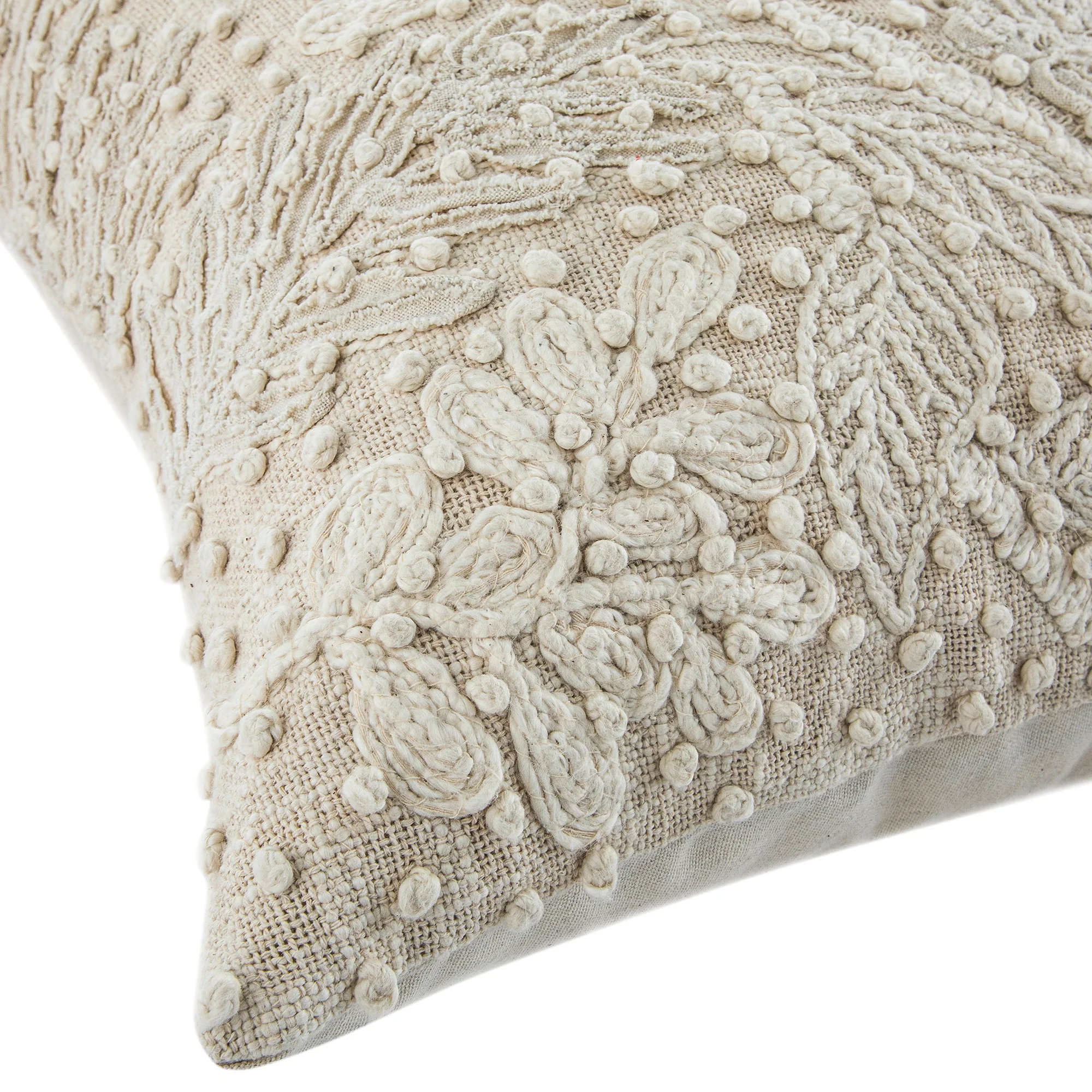 Maison Neutral Josie Embroidered French Knot Cushion - Image 2