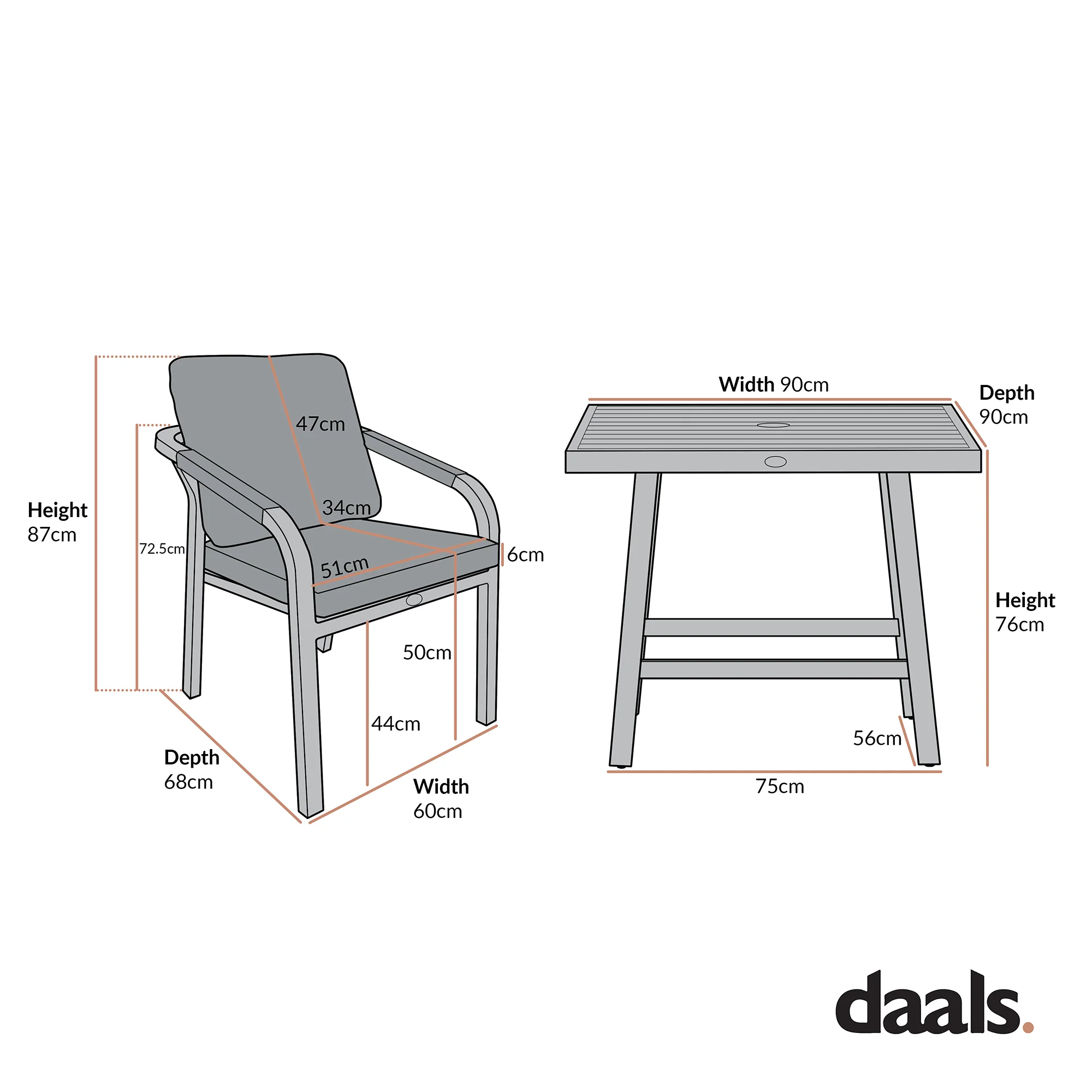 Manresa Rope 4-Seater Square Dining Set, Taupe and Beige - Image 12
