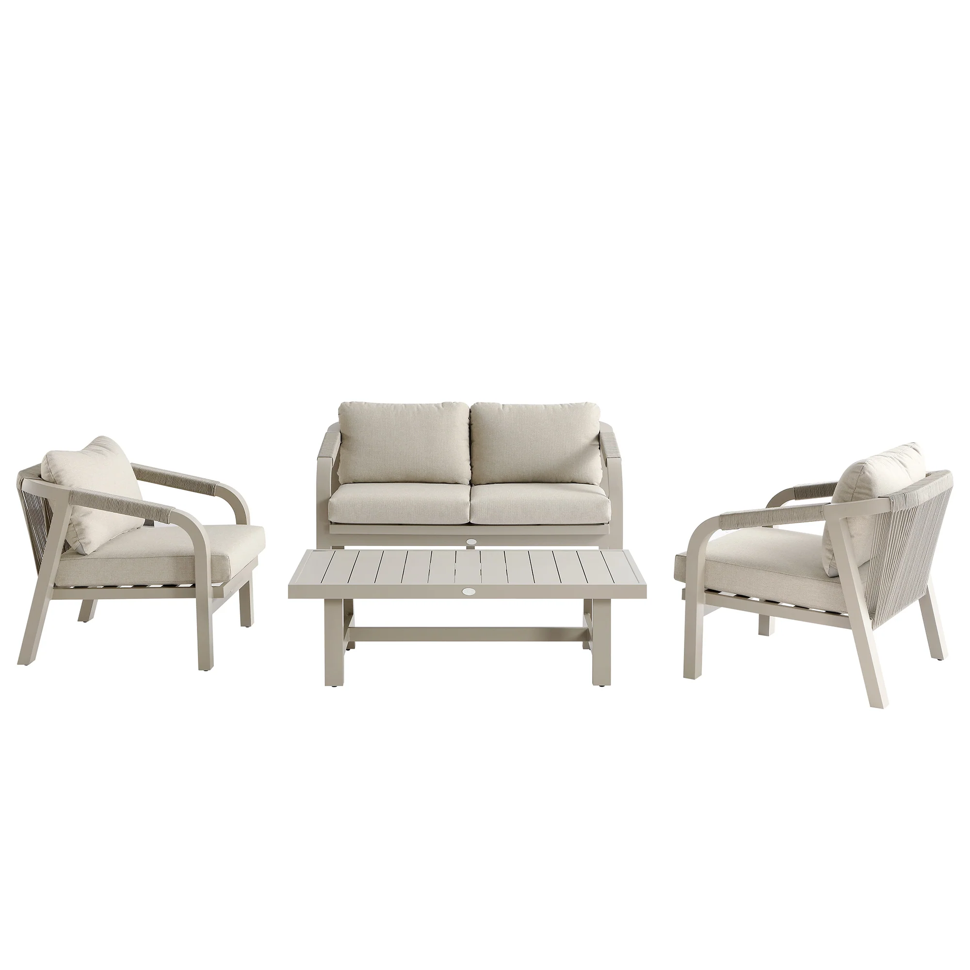 Manresa Rope 5-Seater Sofa Set, Taupe and Beige - Image 10