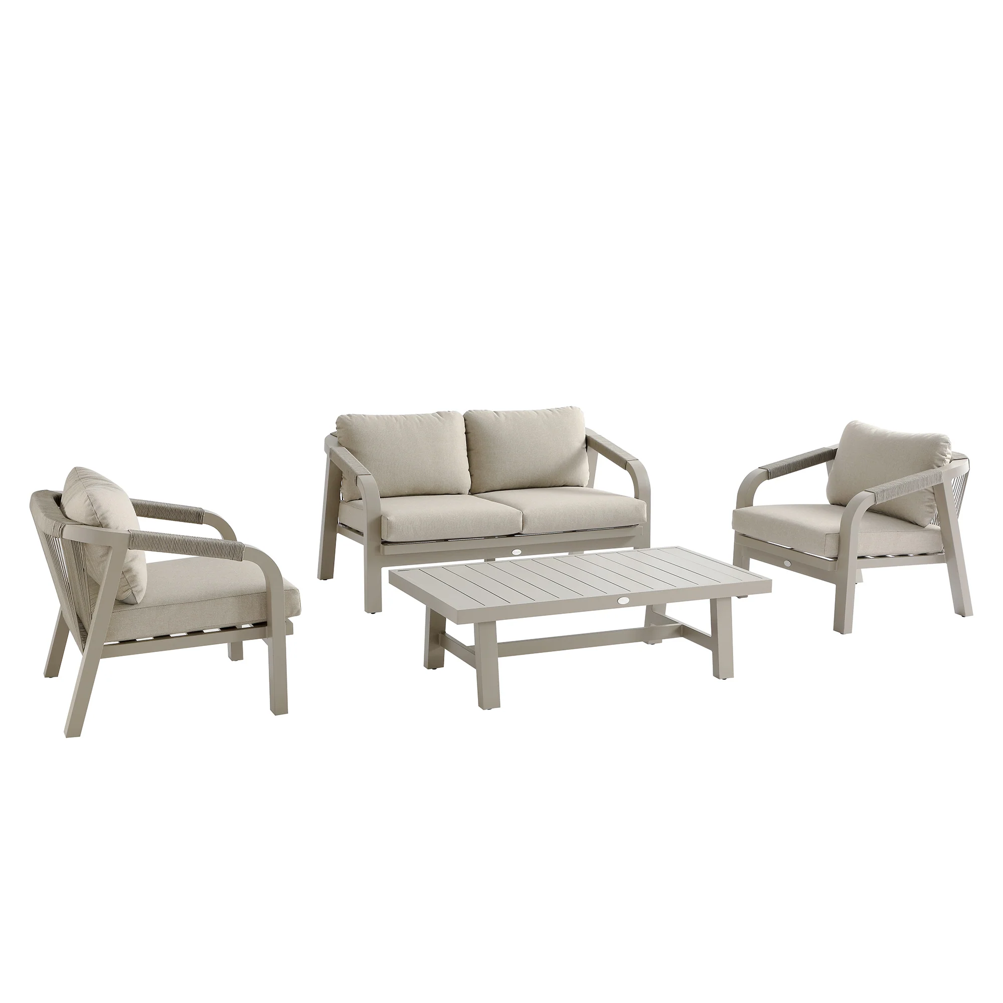 Manresa Rope 5-Seater Sofa Set, Taupe and Beige - Image 11