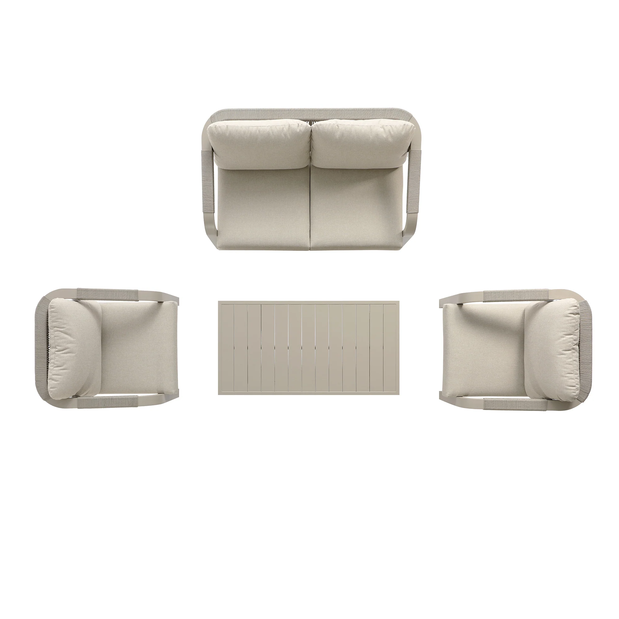 Manresa Rope 5-Seater Sofa Set, Taupe and Beige - Image 14