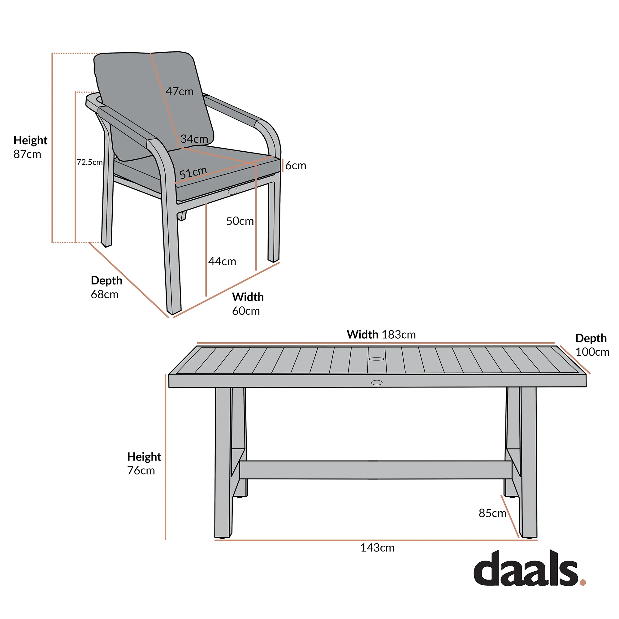 Manresa Rope 6-Seater Rectangular Dining Set, Taupe and Beige - Image 12