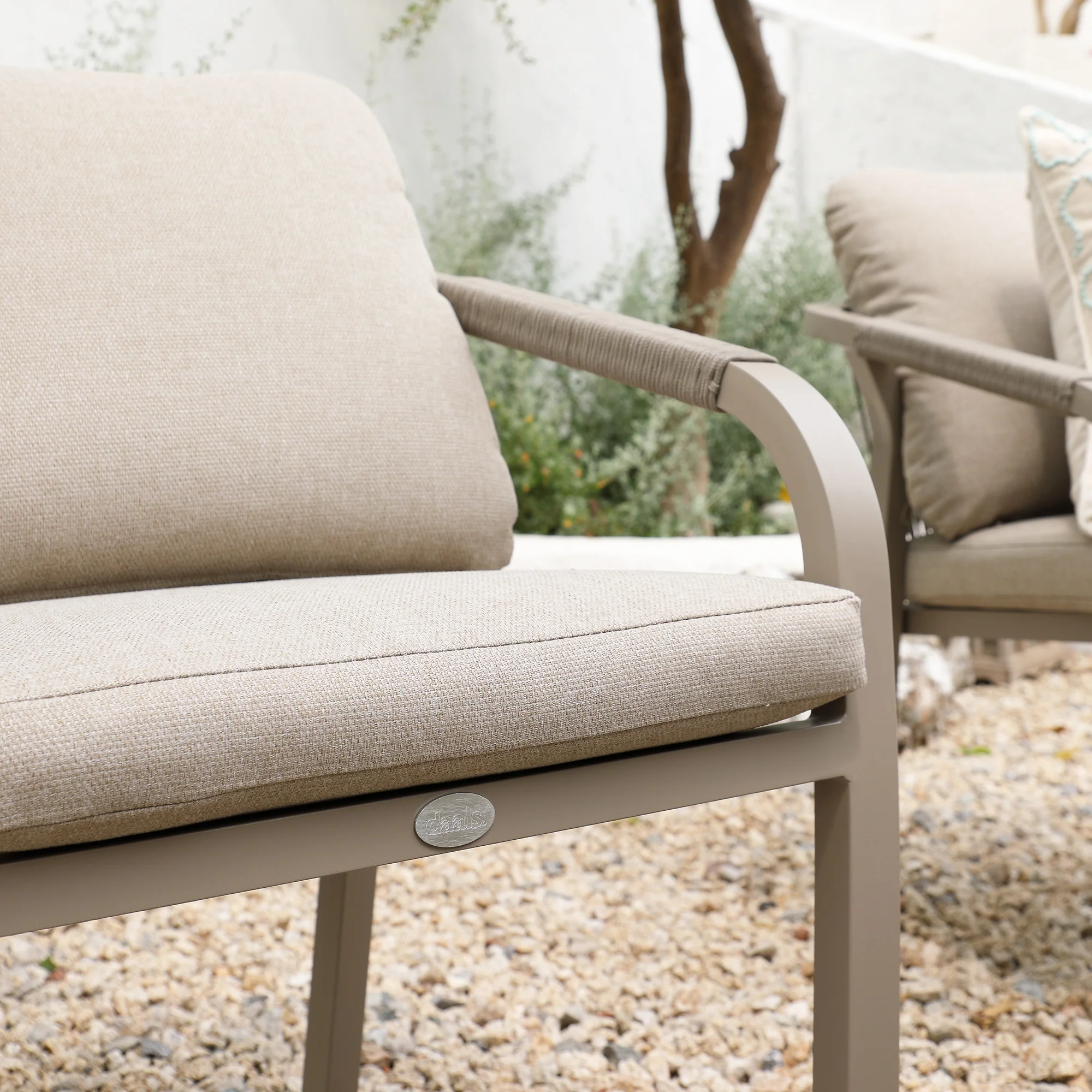 Manresa Rope 6-Seater Rectangular Dining Set, Taupe and Beige - Image 8