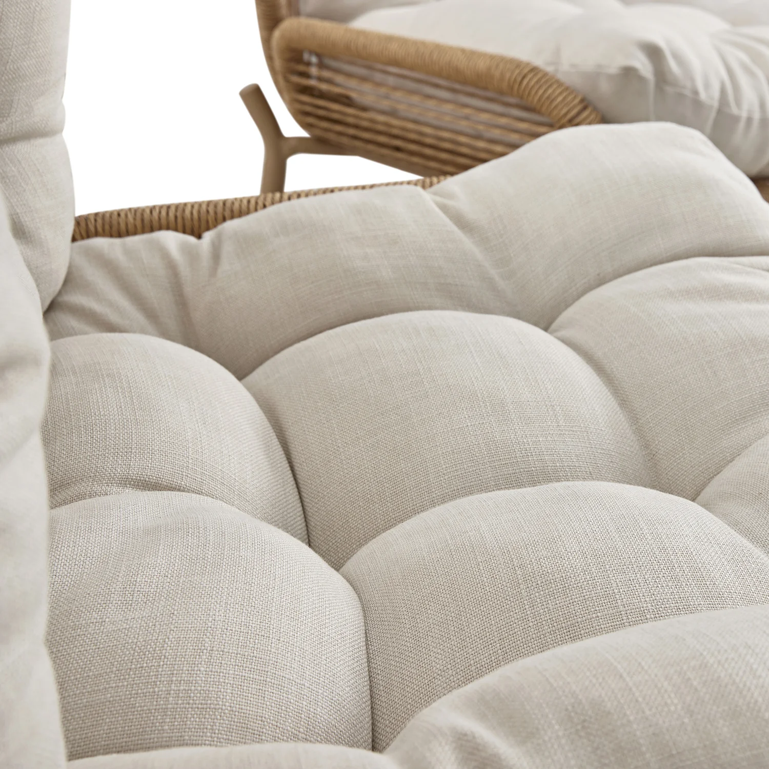 Marlowe Wicker and Aluminium Frame Sofa Set, Natural - Image 10