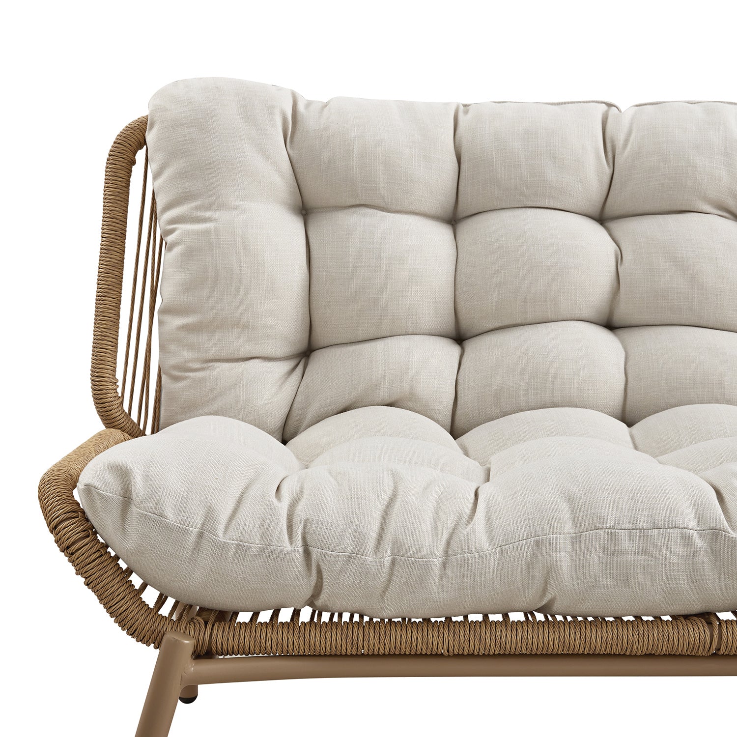 Marlowe Wicker and Aluminium Frame Sofa Set, Natural - Image 8