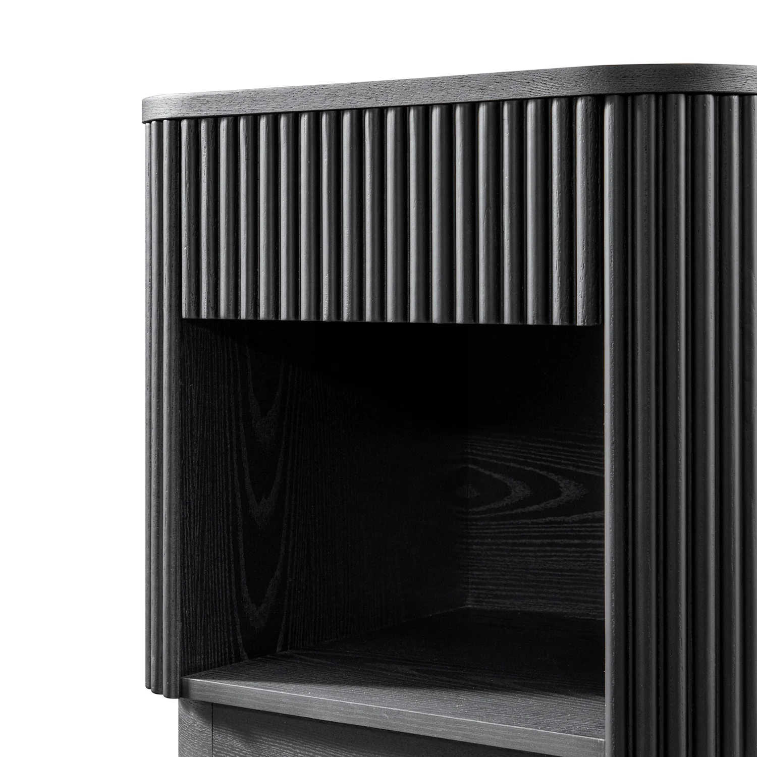 Maru 1-Drawer Bedside Table, Black - Image 13