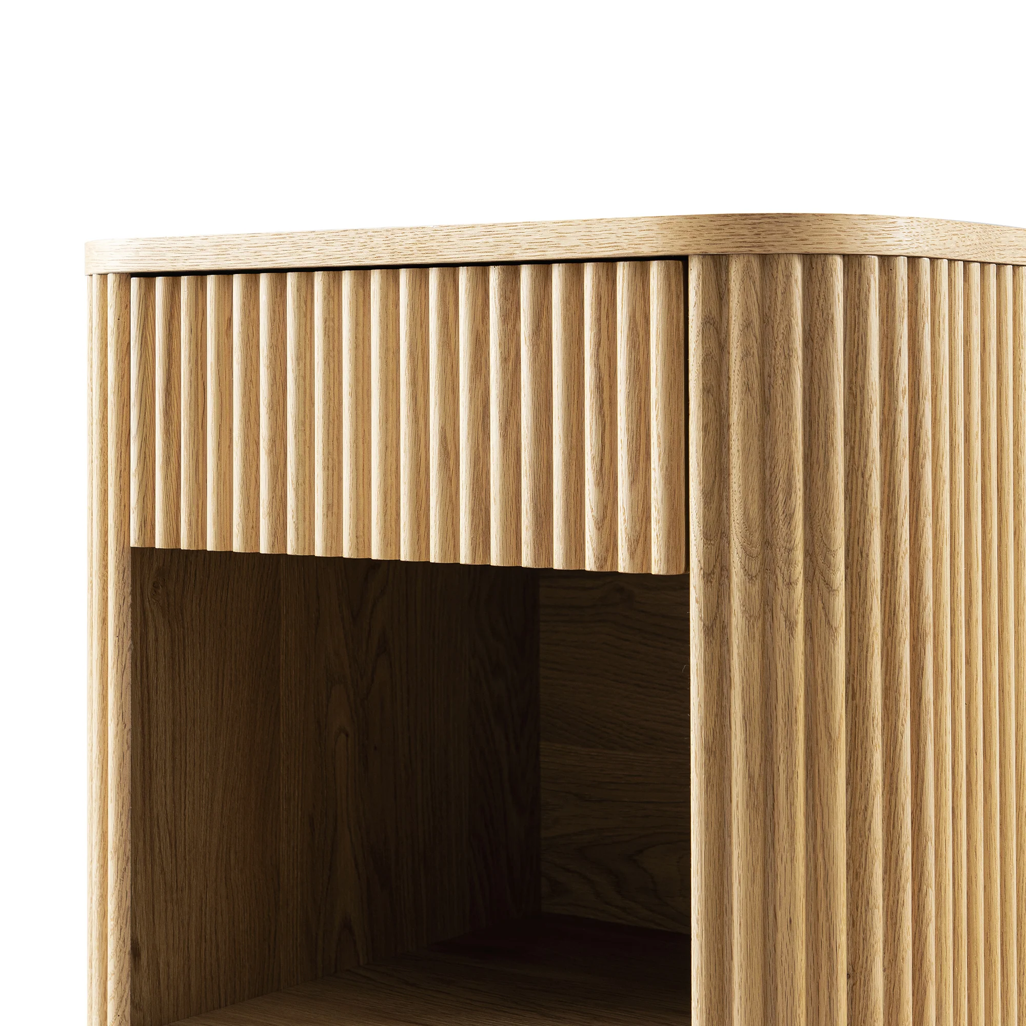Maru 1-Drawer Bedside Table, Oak - Image 13